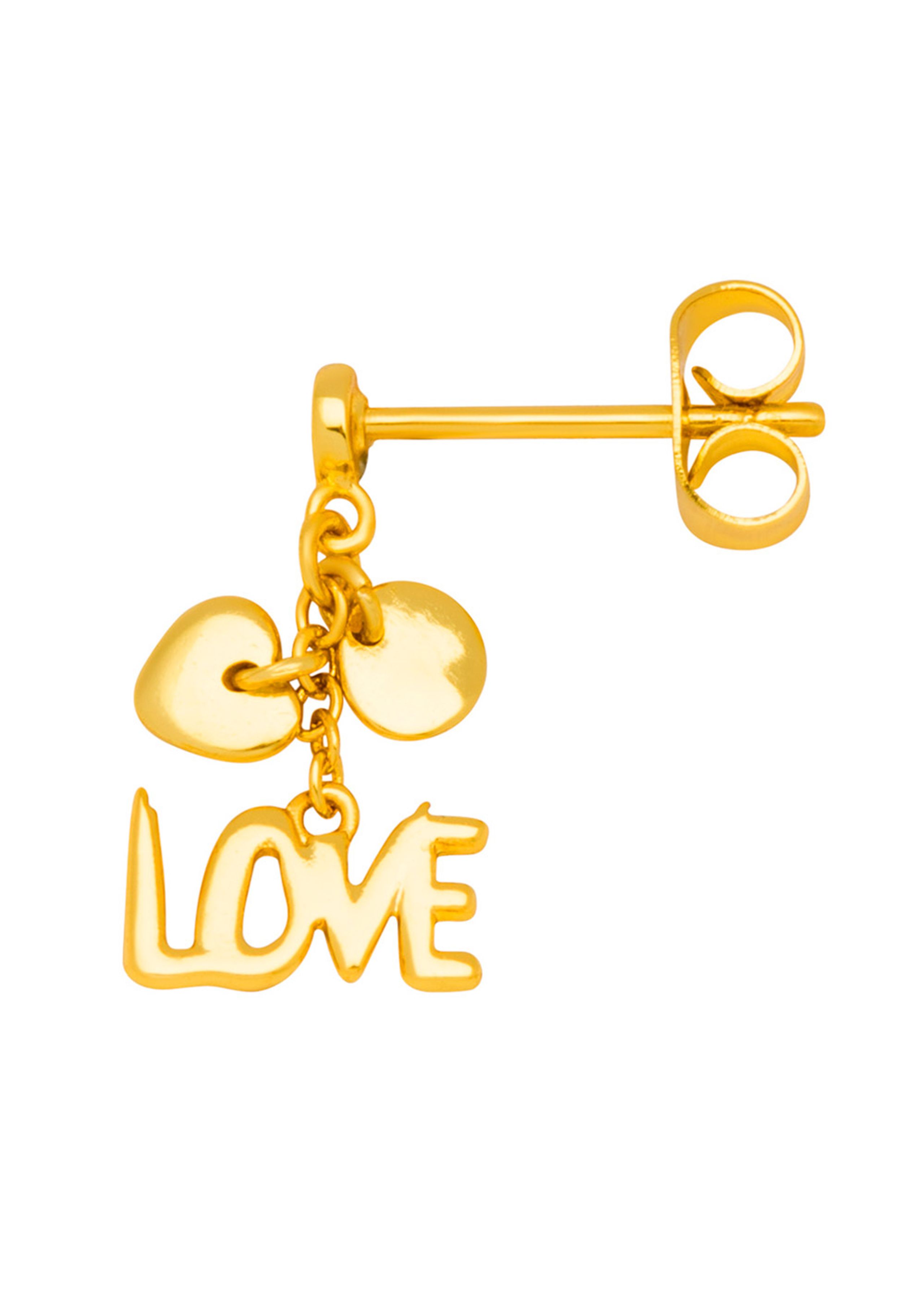 LULU Copenhagen - Earring - Word Love Dangling - Goldplated
