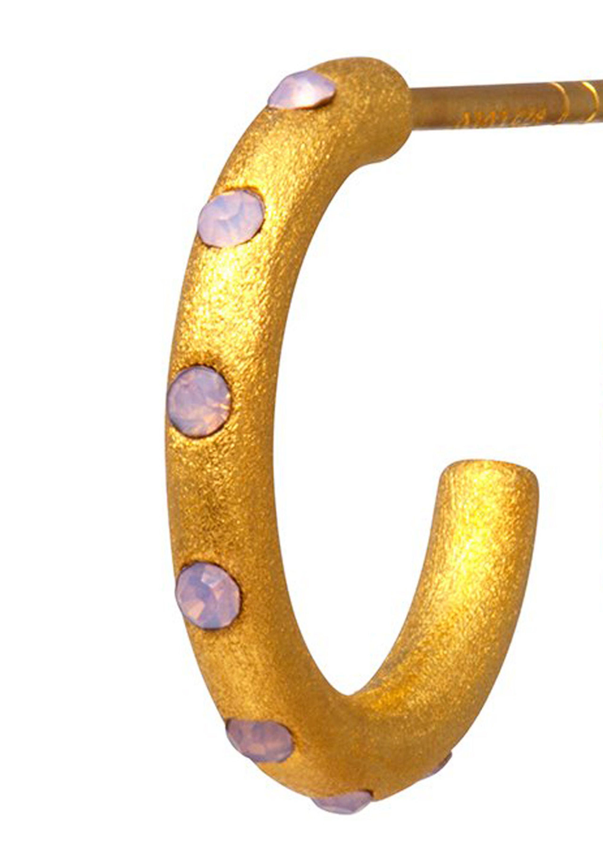 LULU Copenhagen - Earring - OMG HOOPS SMALL - Light Pink, Gold
