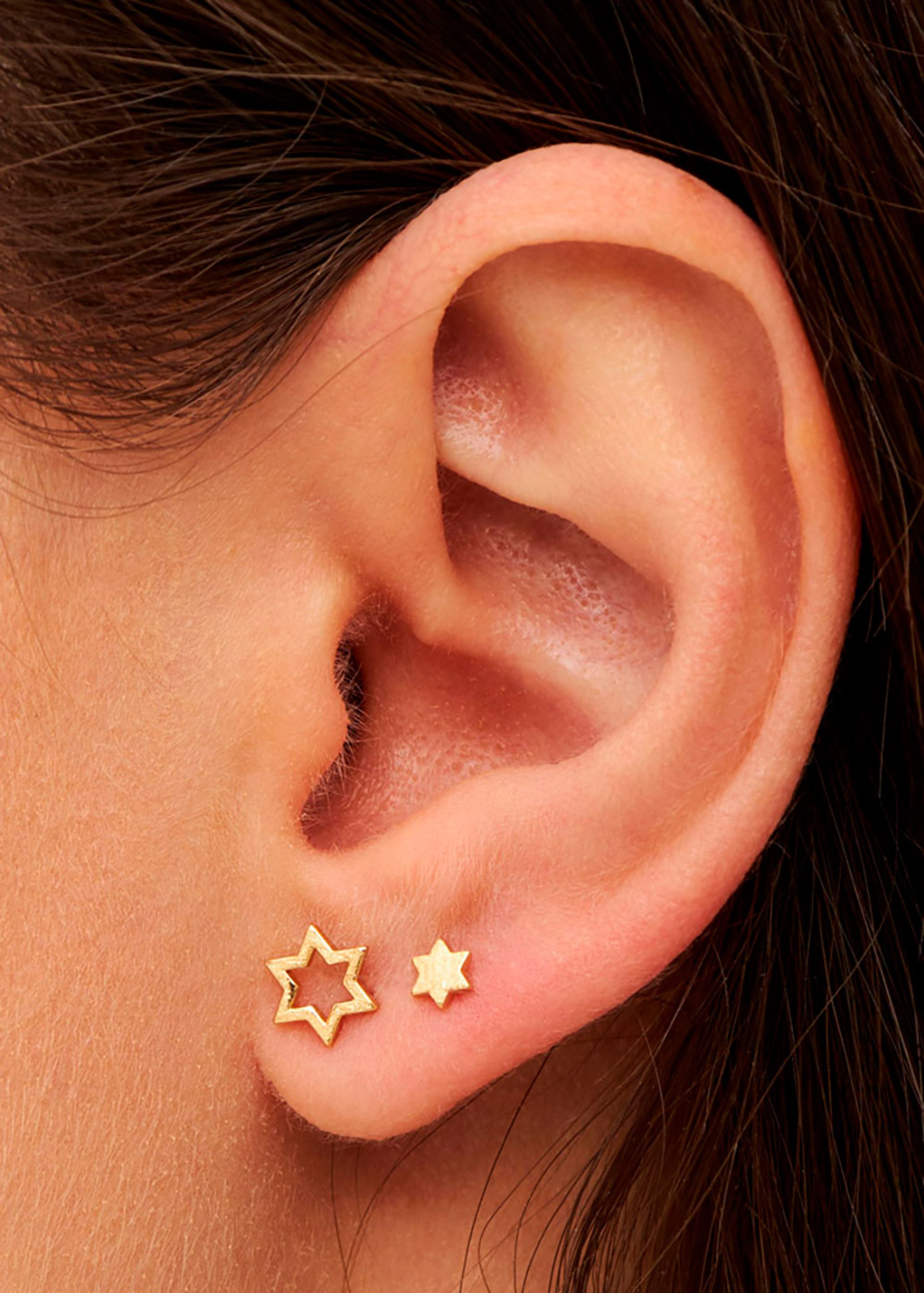 LULU Copenhagen - Earrings - Family Star Earrings Pair - Gold plated