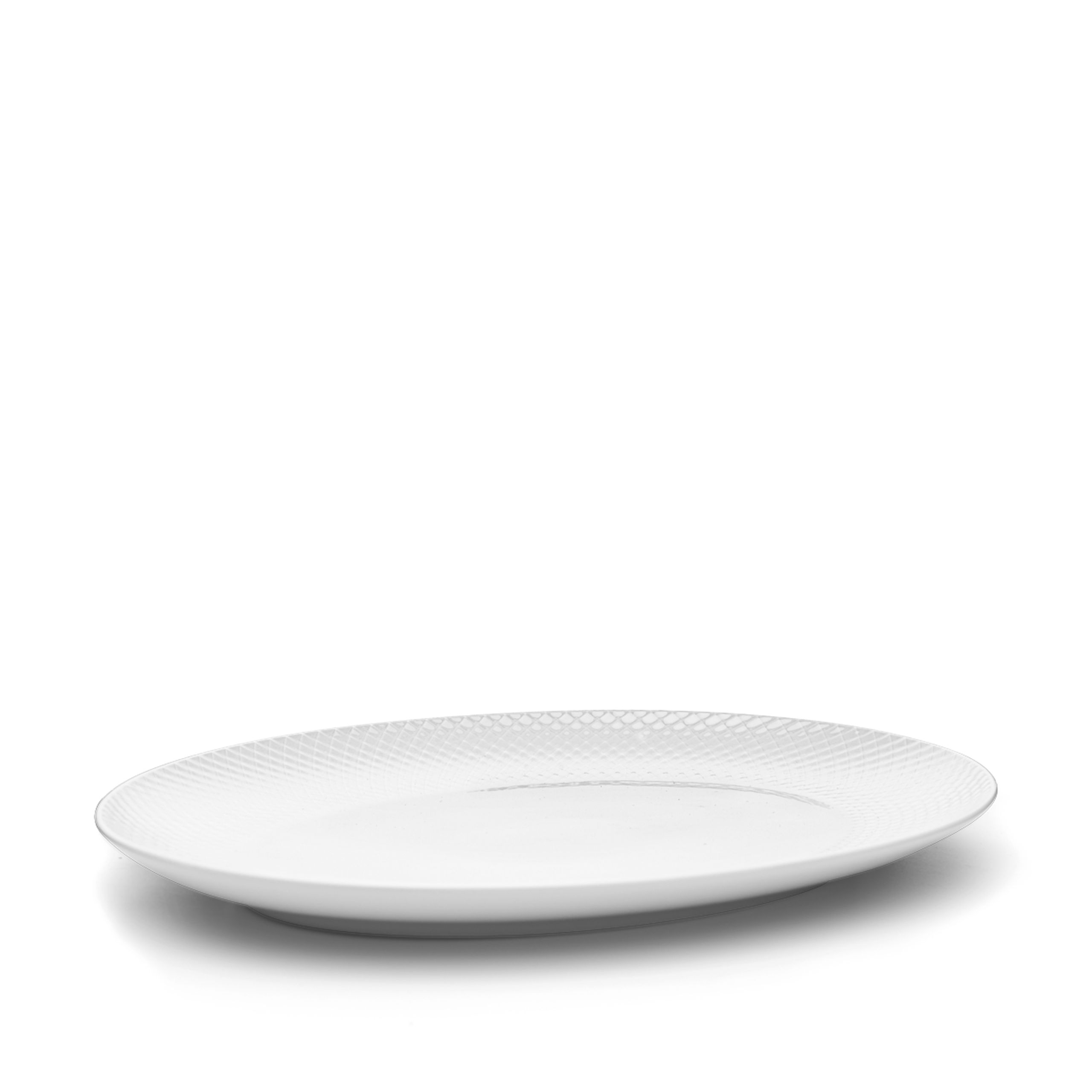 Lyngby Porcelain - Schale - Rhombe Oval serving dish 35x26.5 cm - White
