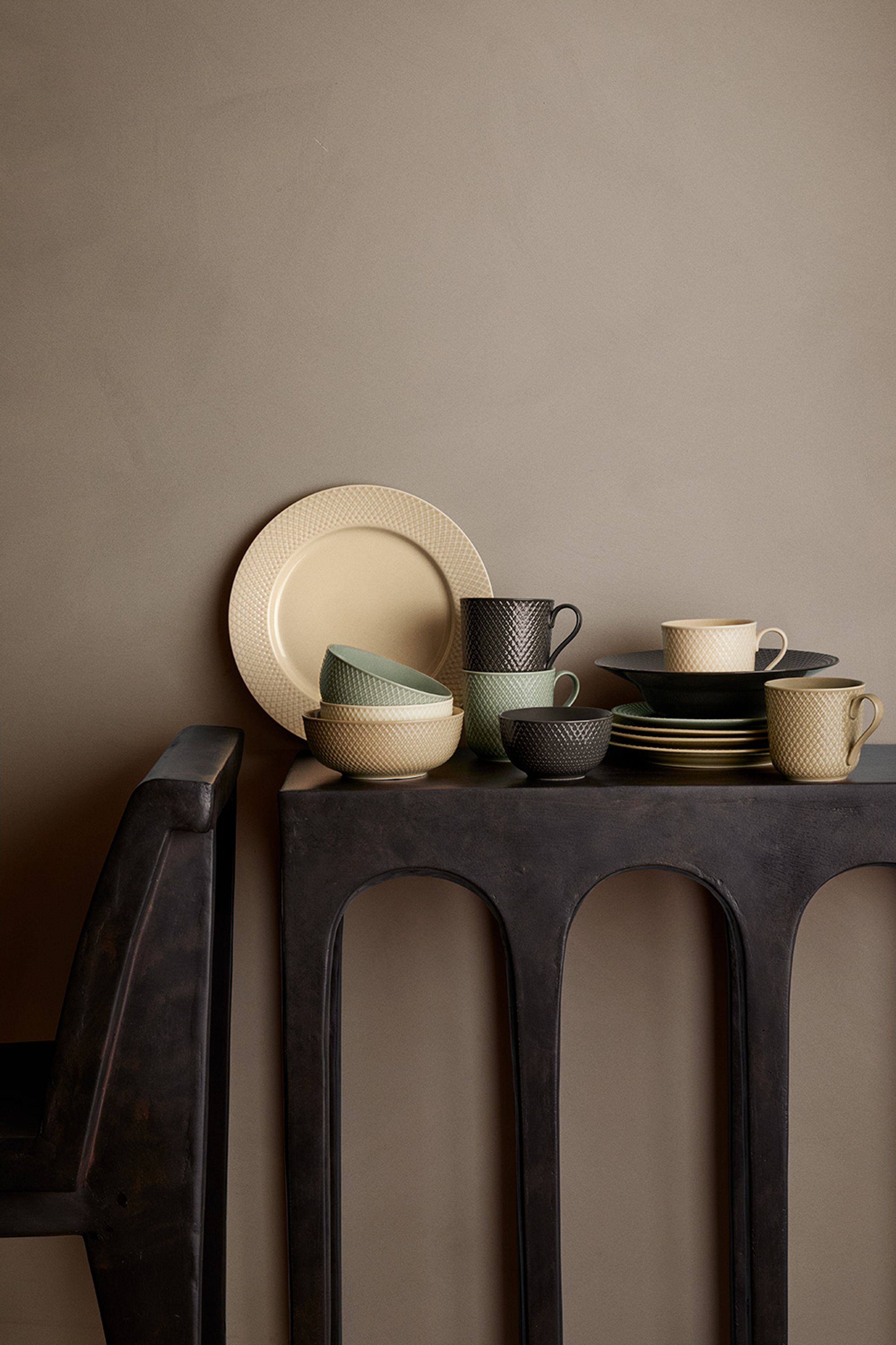 Lyngby Porcelain - Mug - Rhombe - Krus med hank - Marble