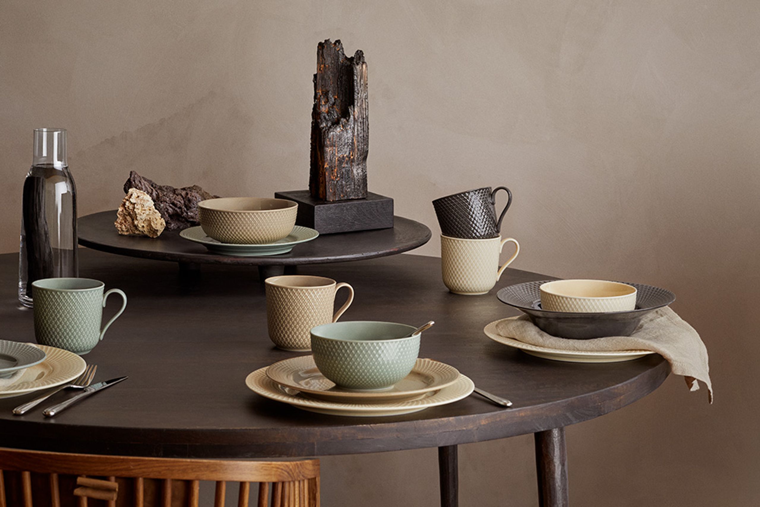 Lyngby Porcelain - Mug - Rhombe - Krus med hank - Marble