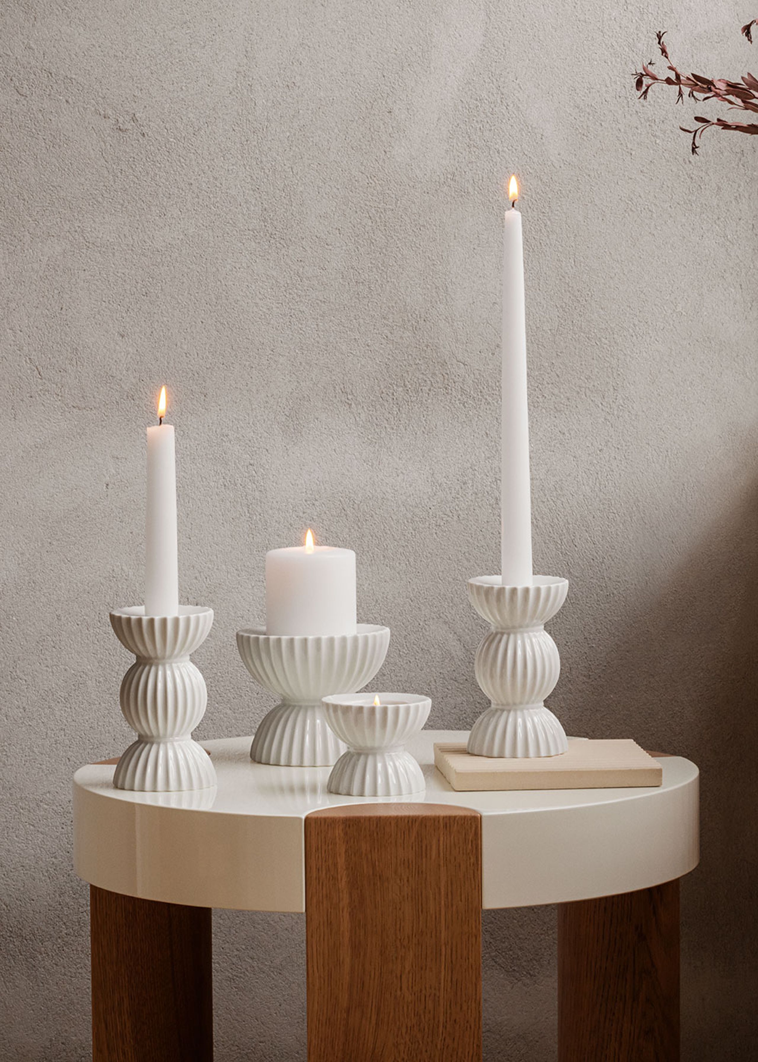 Lyngby Porcelain - Kerzenständer - Lyngby Tura Candle Holder - White