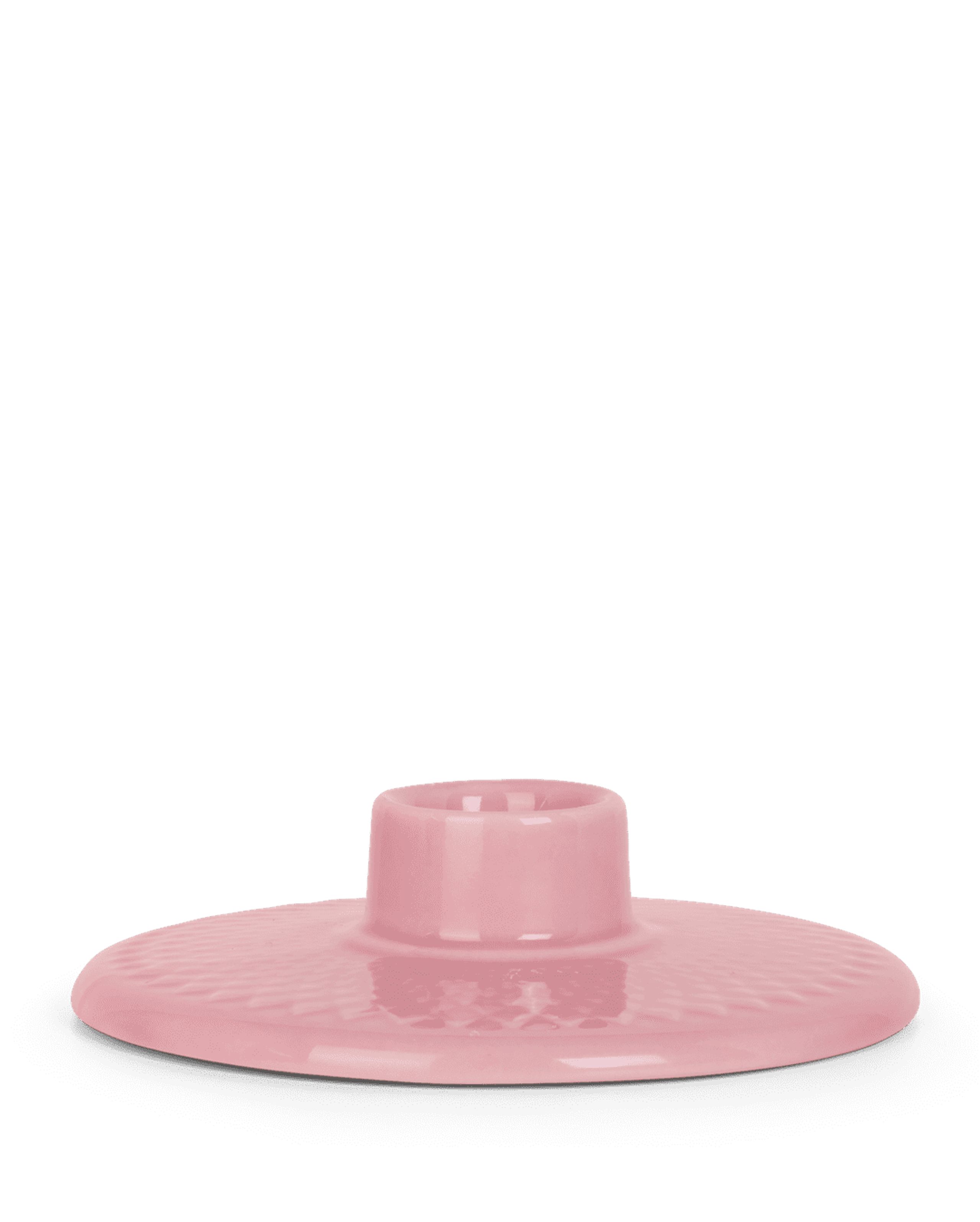 Lyngby Porcelain - Lysestage - Rhombe Color Kronelysestage - Rosa