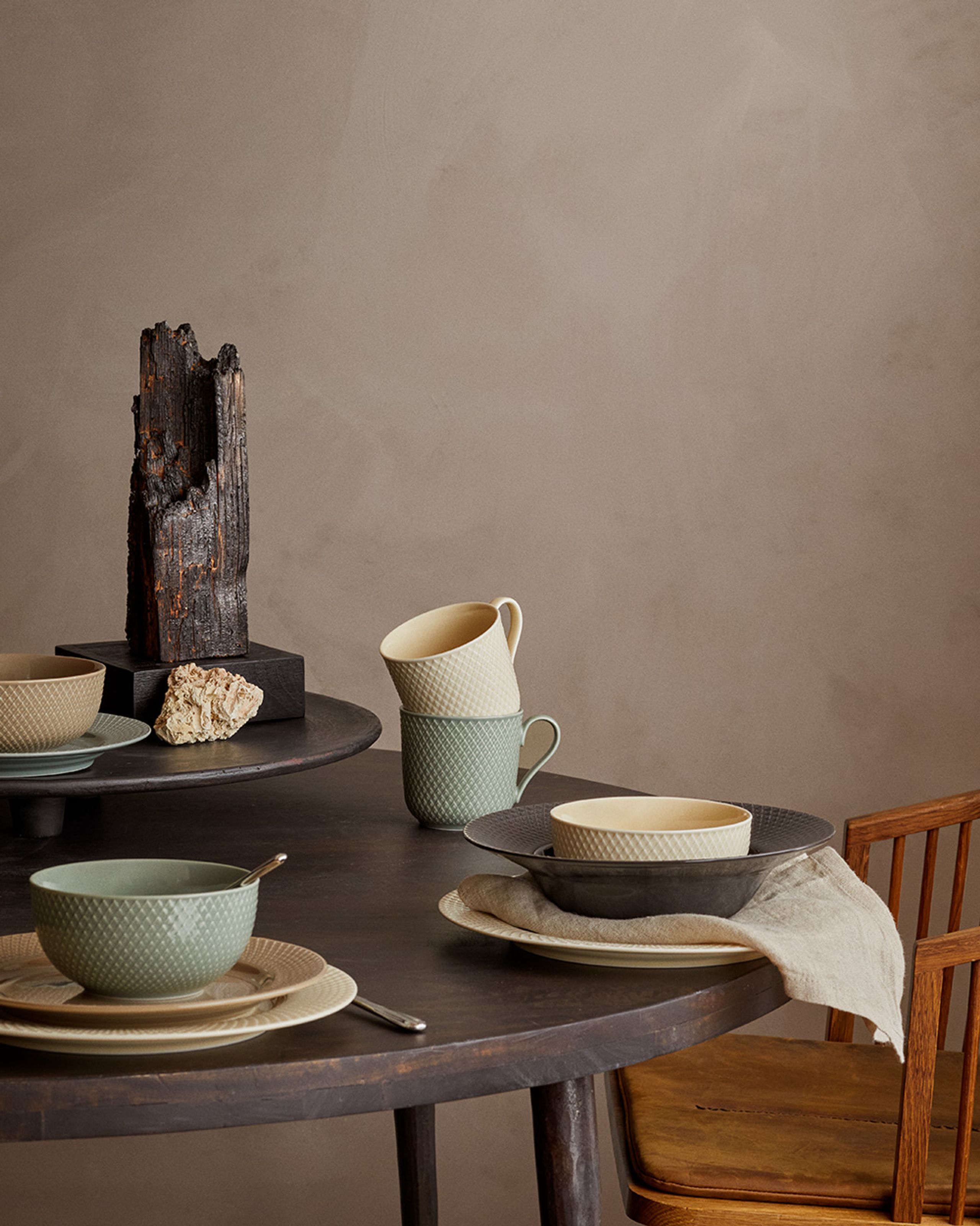 Lyngby Porcelain - Skål - Rhombe Skål Ø13 cm - Moss