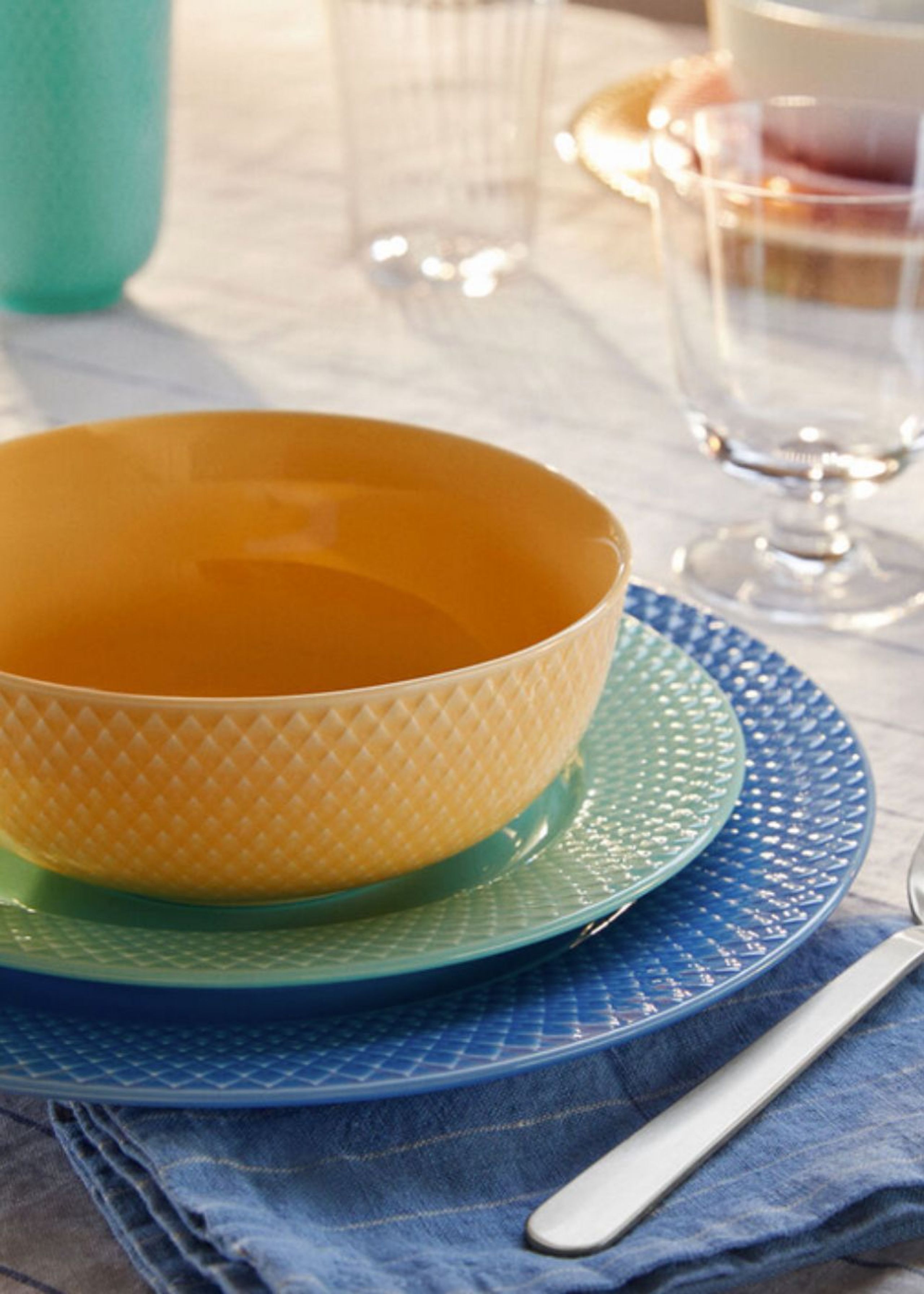 Lyngby Porcelain - Bol - Rhombe Color Bowl - Sand