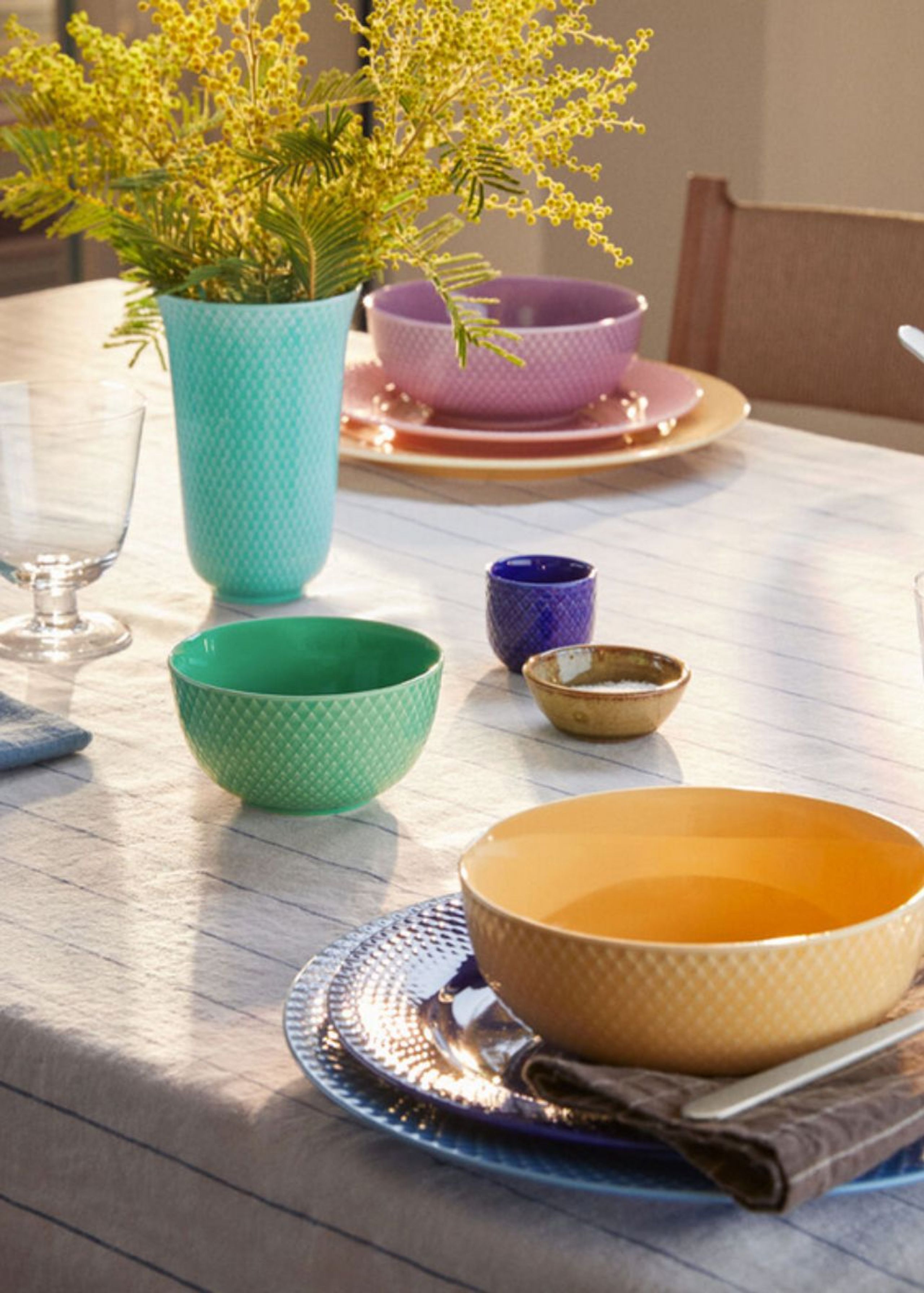 Lyngby Porcelain - Bol - Rhombe Color Bowl - Sand