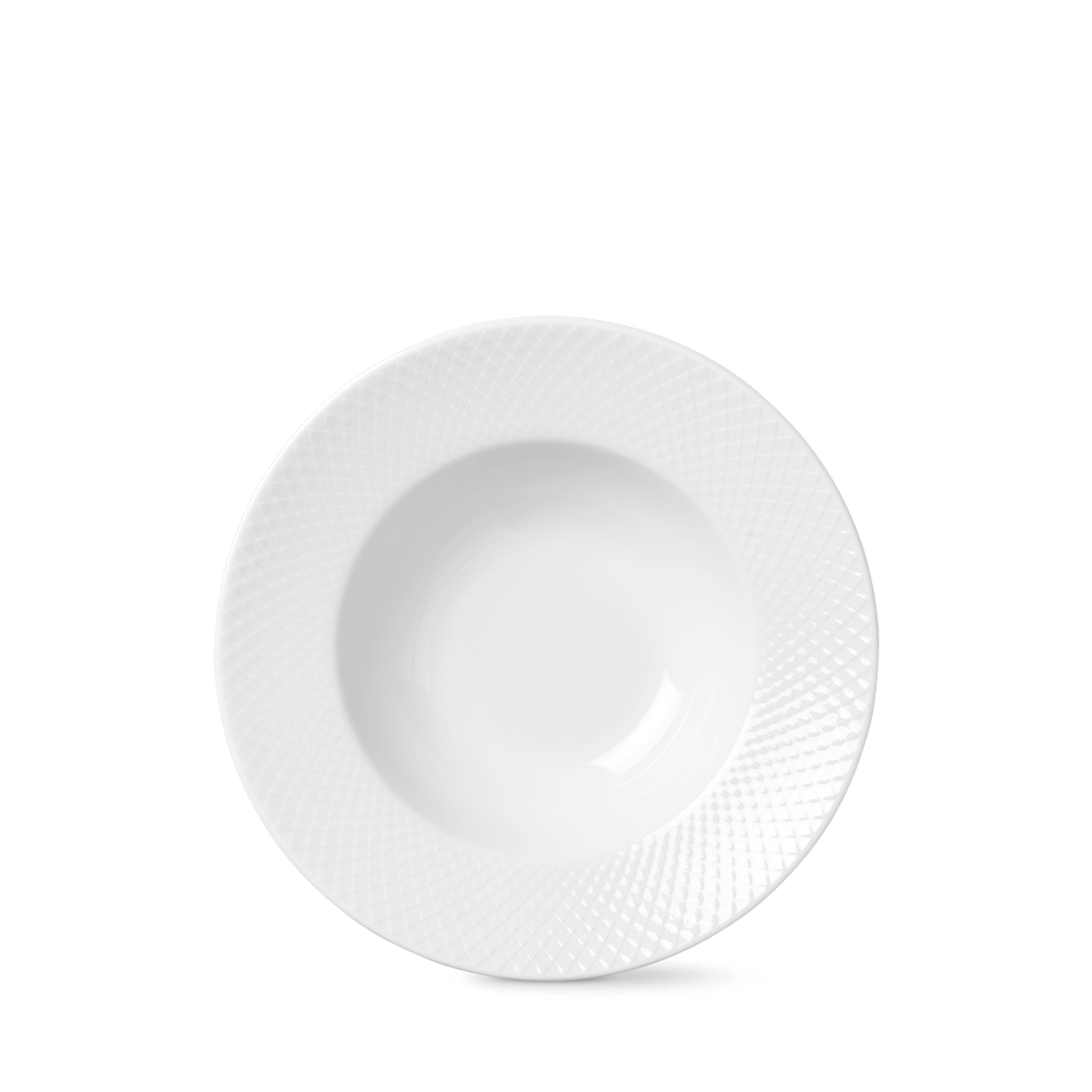 Lyngby Porcelain - Disque - Rhombe Deep Plate Ø24,5 cm - White