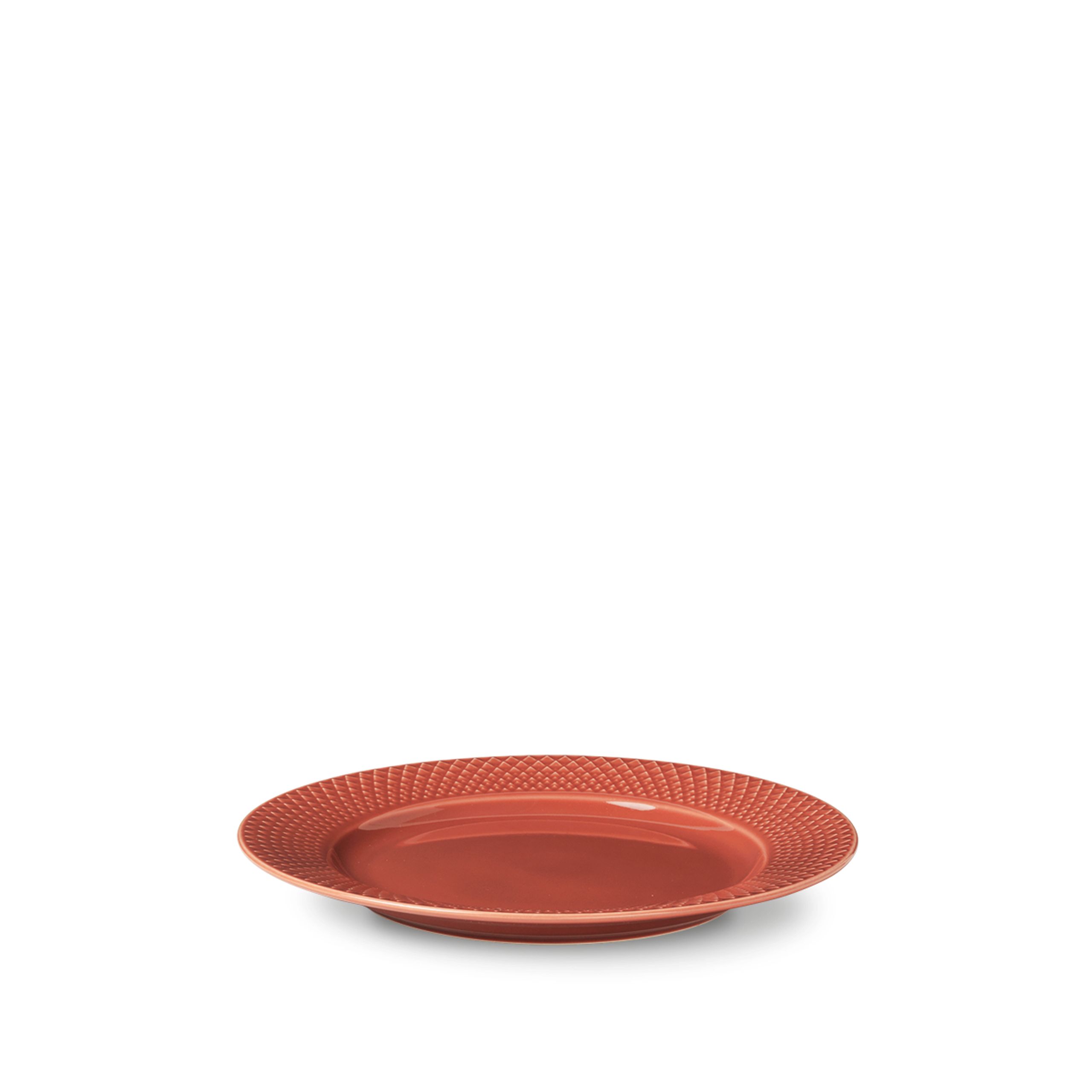 Lyngby Porcelain - Plate - Rhombe Tallerken Ø23 cm - Terracotta