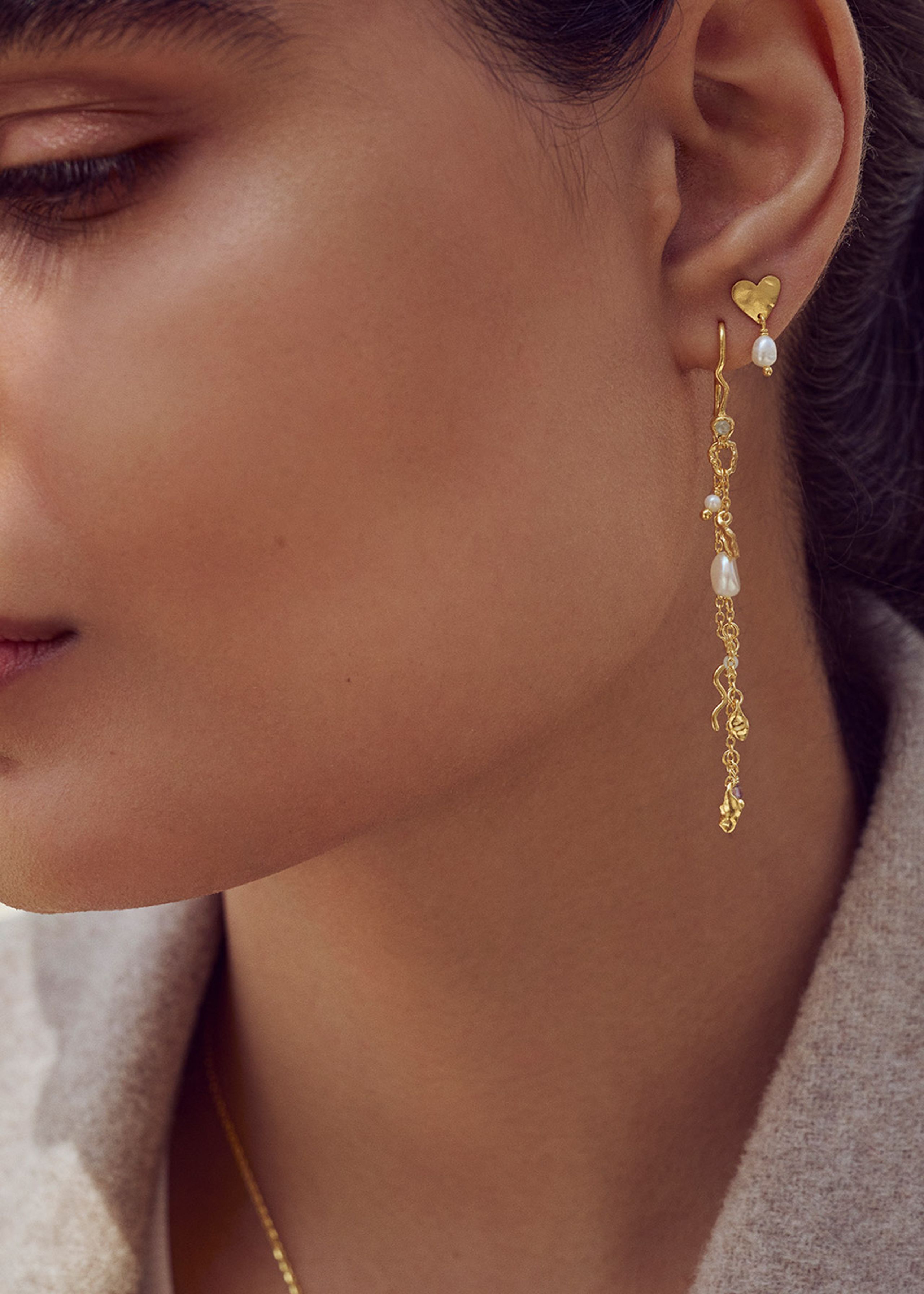 Maanesten - Boucles d'oreilles - Vesta Earsticks - Goldplated