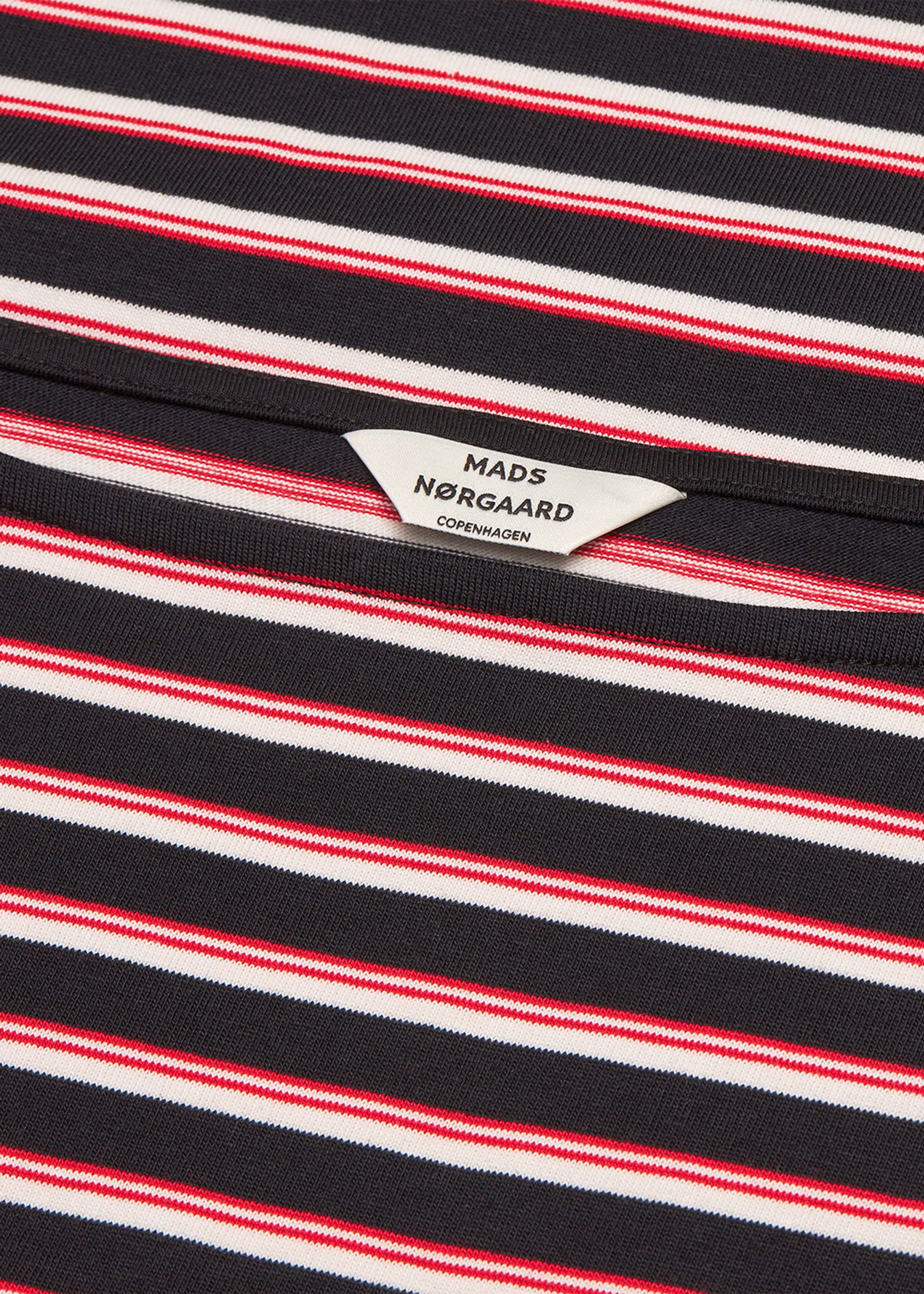 Mads Nørgaard - Blouse - Soft Single Silke Tee LS - Black/White Alyssum/High Risk