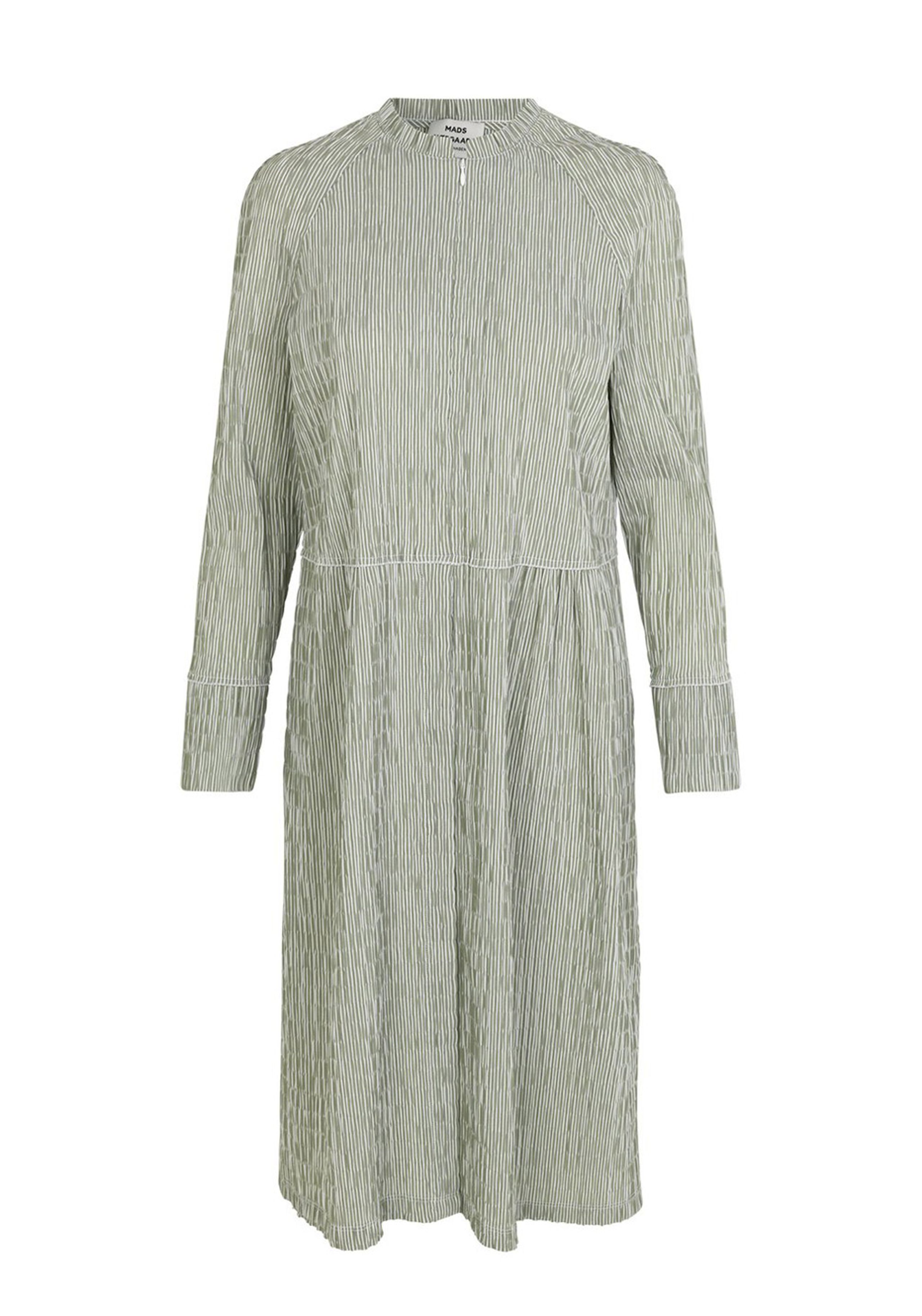 Mads Nørgaard - Kleid - Crinkle Pop Dupina - Army/White