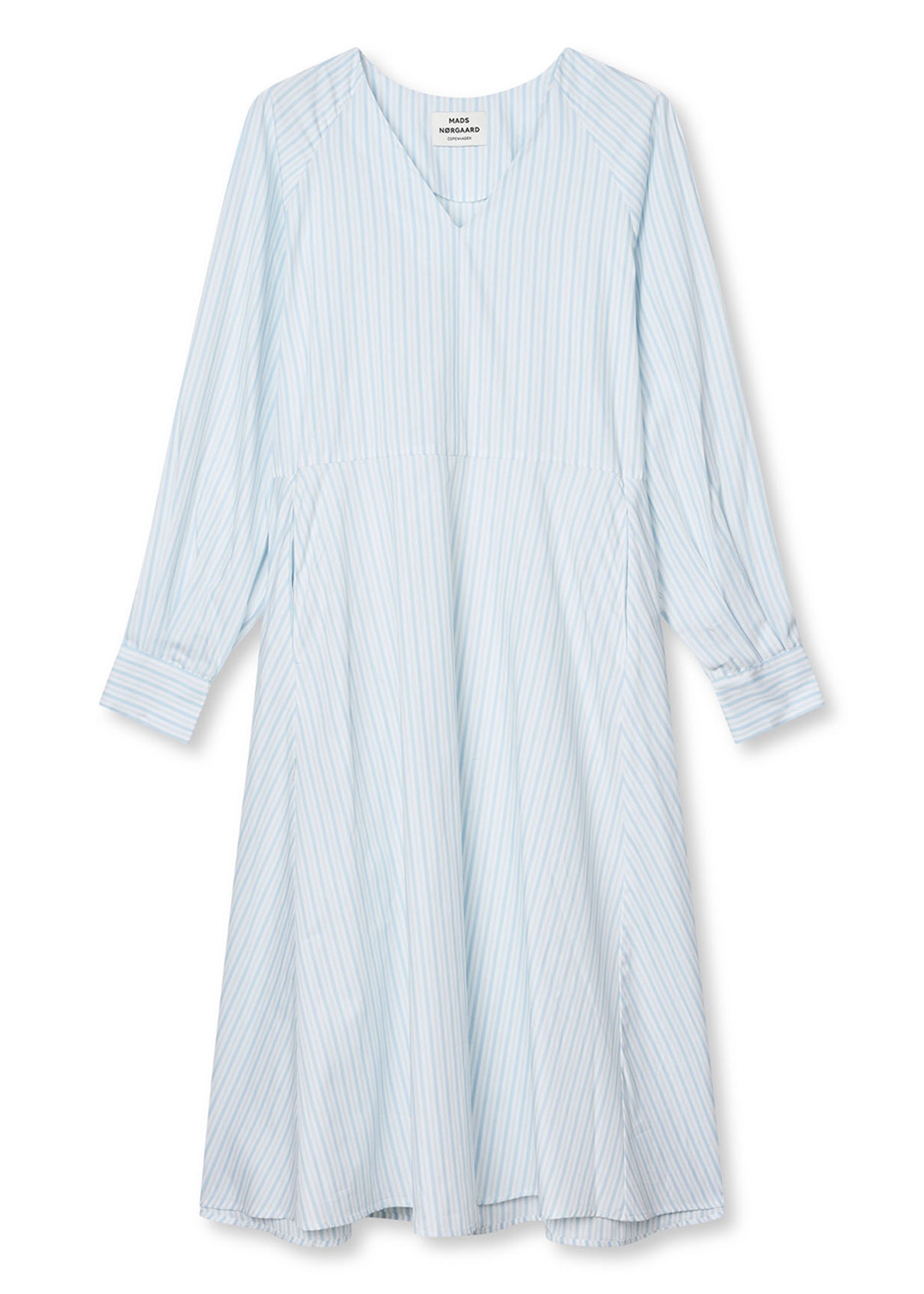 Mads Nørgaard - Šaty - Poplinda Esme Dress - Pinstripe/Cashmere Blue