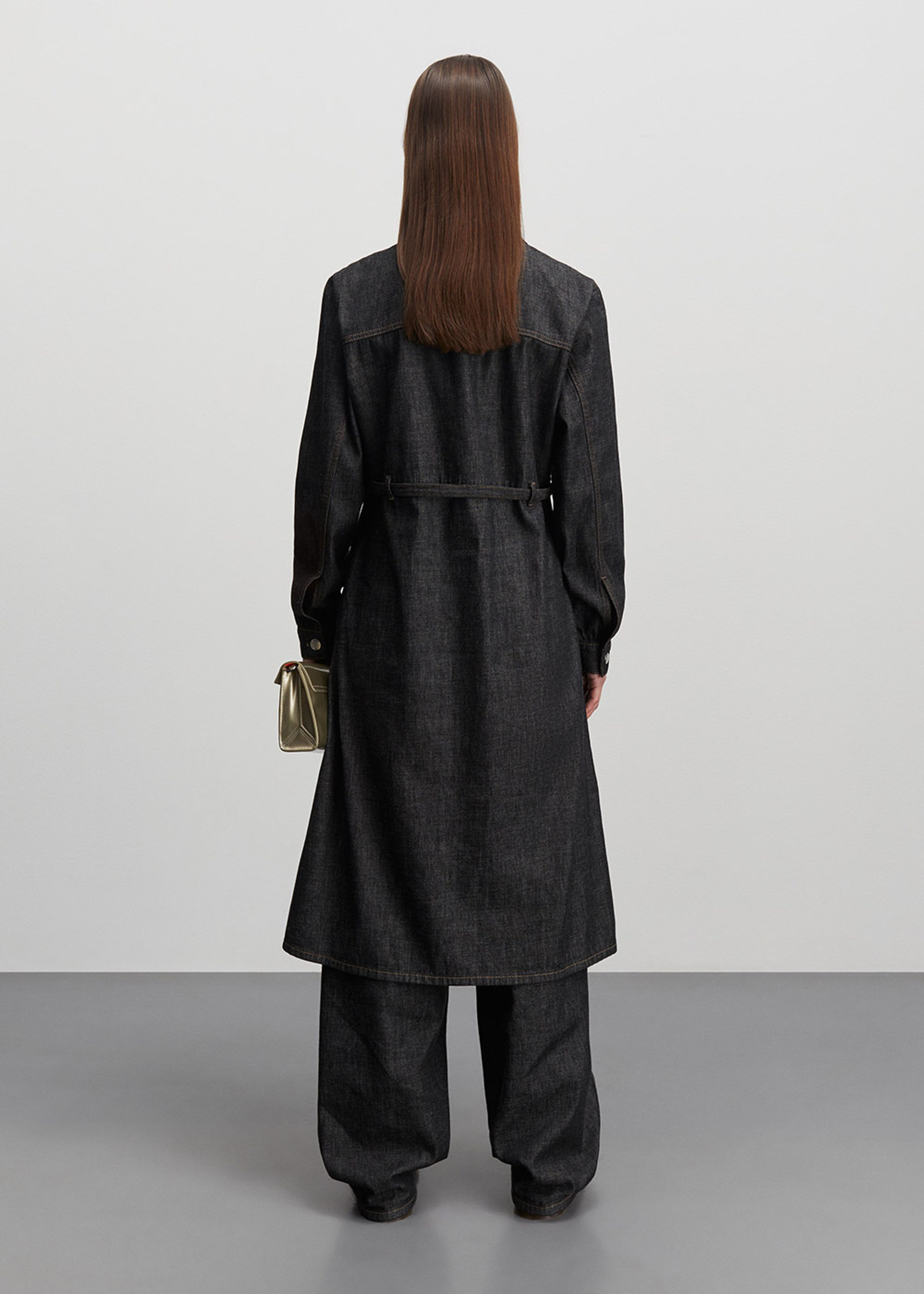 Mads Nørgaard - Robe - Soft Denim Svanil Dress - Black Melange