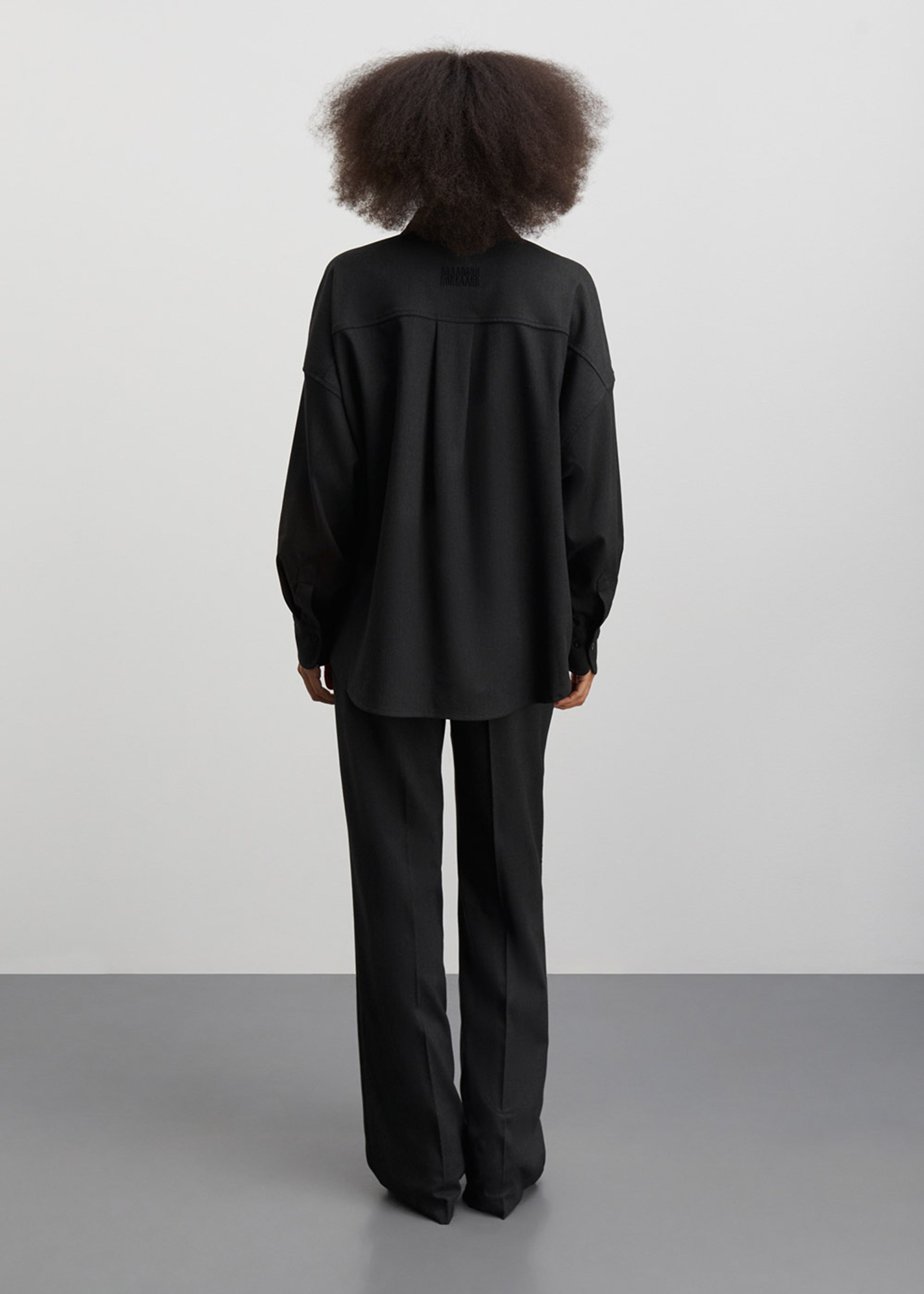 Mads Nørgaard - Skjorte - Fulva Nicky Shirt - Dark Grey Melange