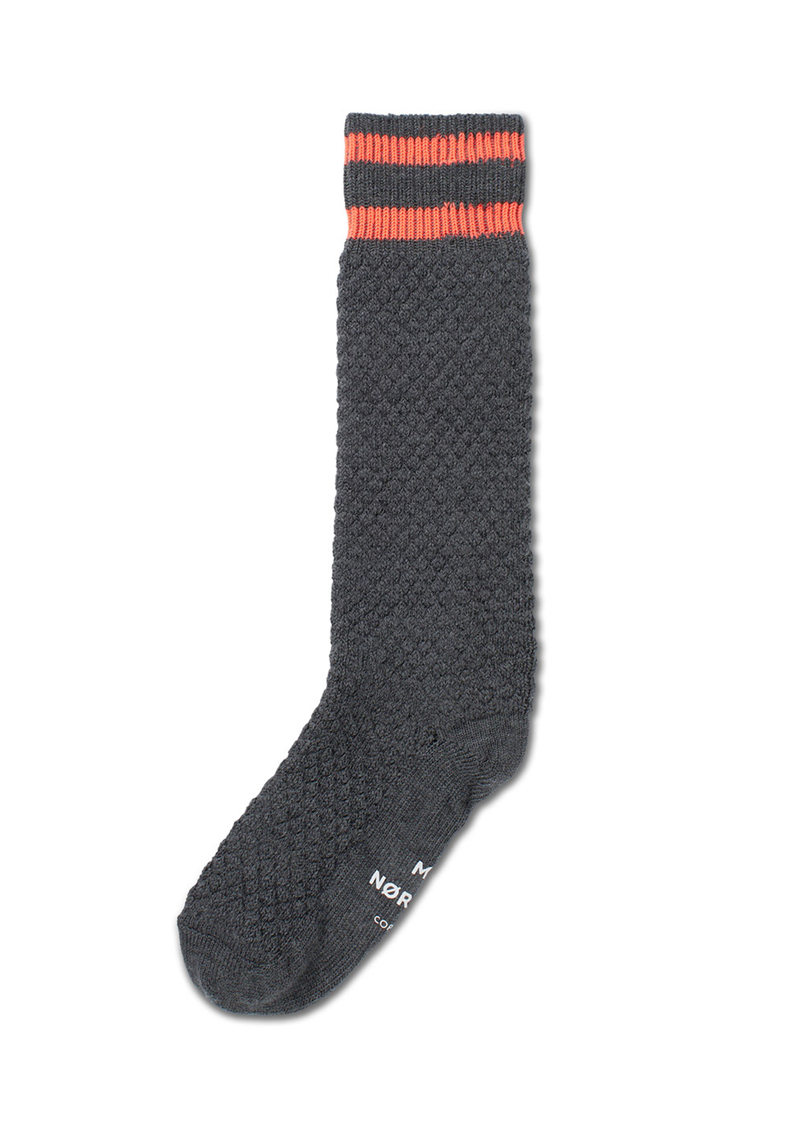 Mads Nørgaard - Strümpfe - Woolen Bubble Socks - Dark Grey Melange