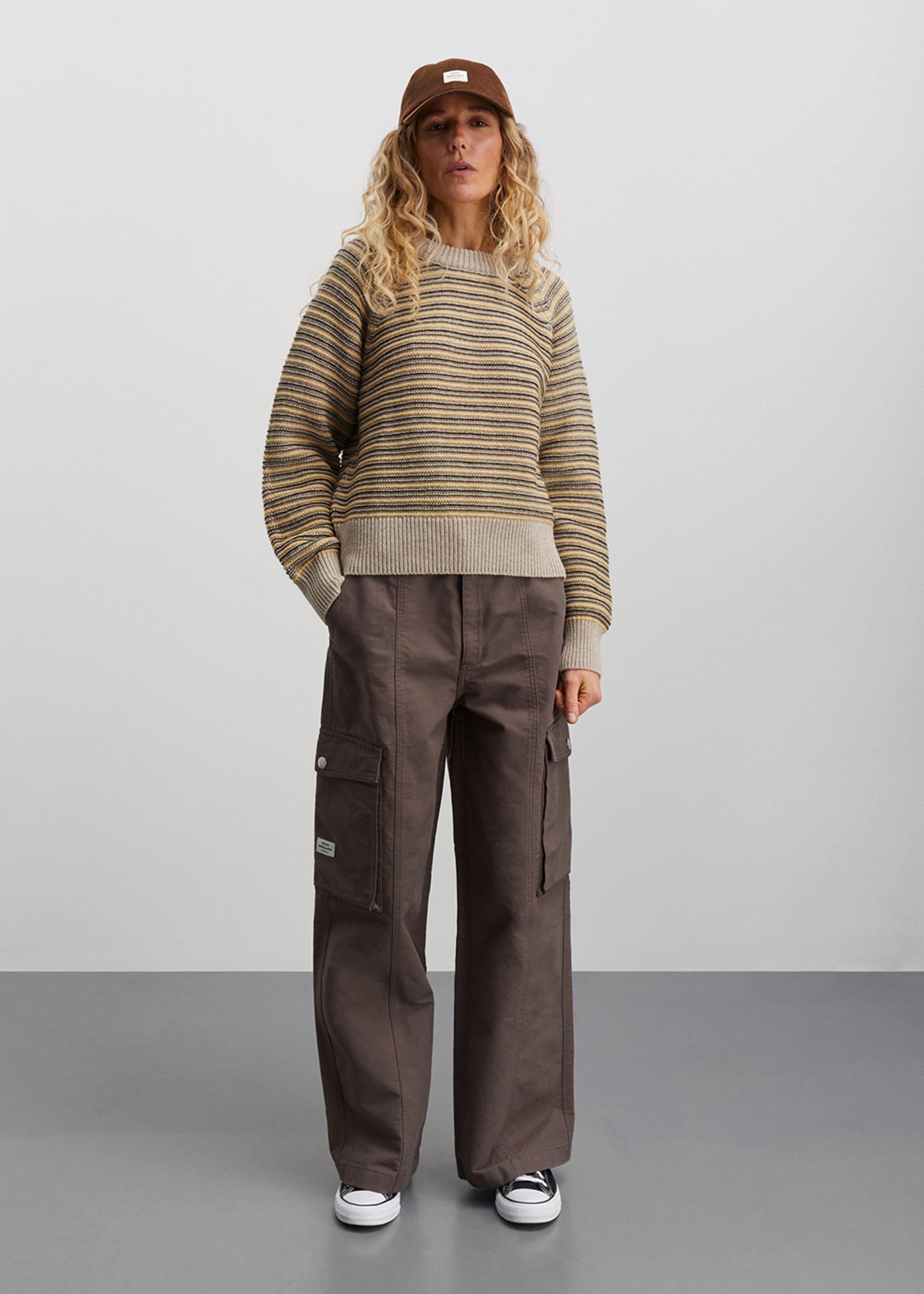 Mads Nørgaard - Sweater - Stripey Martha Sweater - Oatmeal Melange Mix