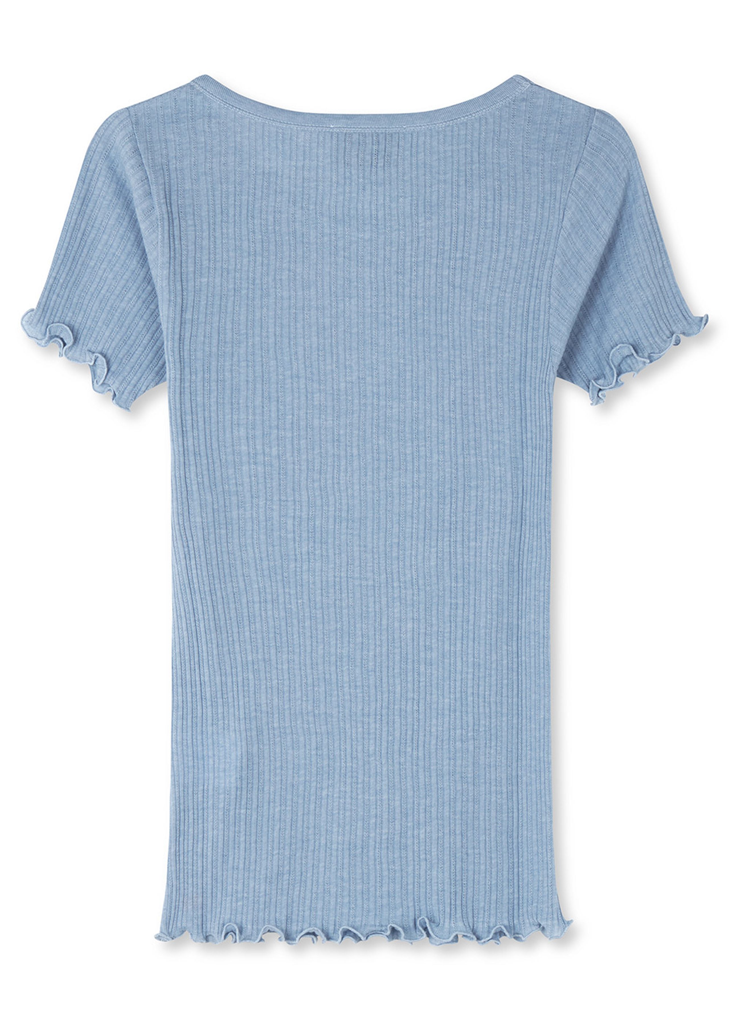 Mads Nørgaard - T-shirt - Pointella Trixy Tee - Powder Blue Melange