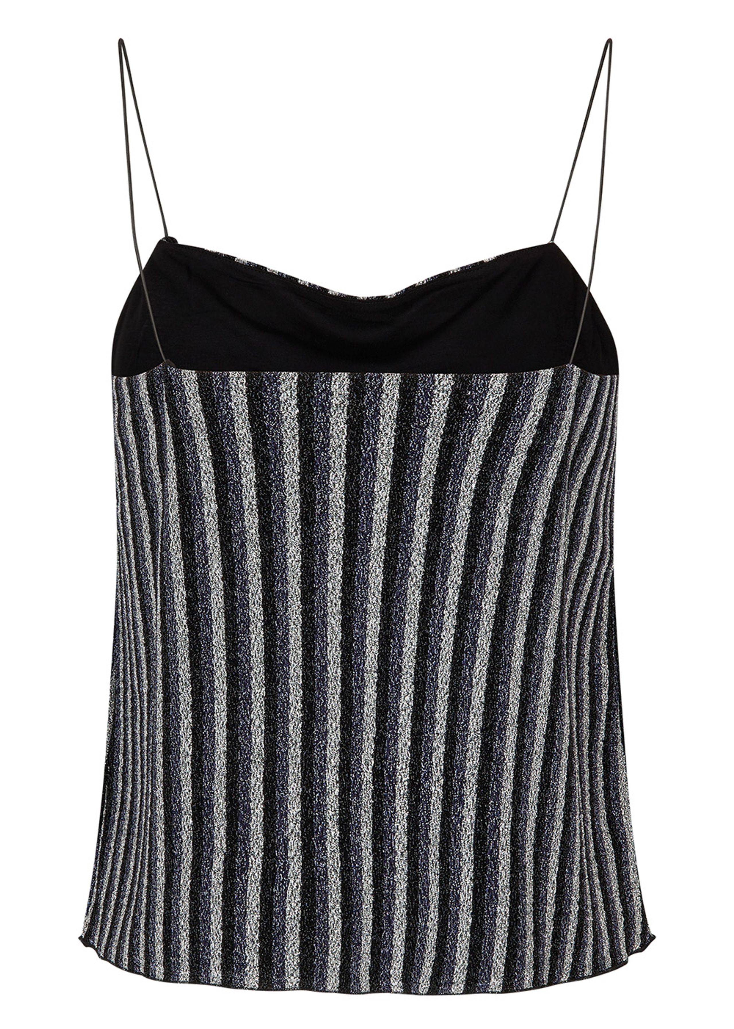 Mads Nørgaard - Início - Glitter Jersey Simo Top - Glitter Stripe/Silver