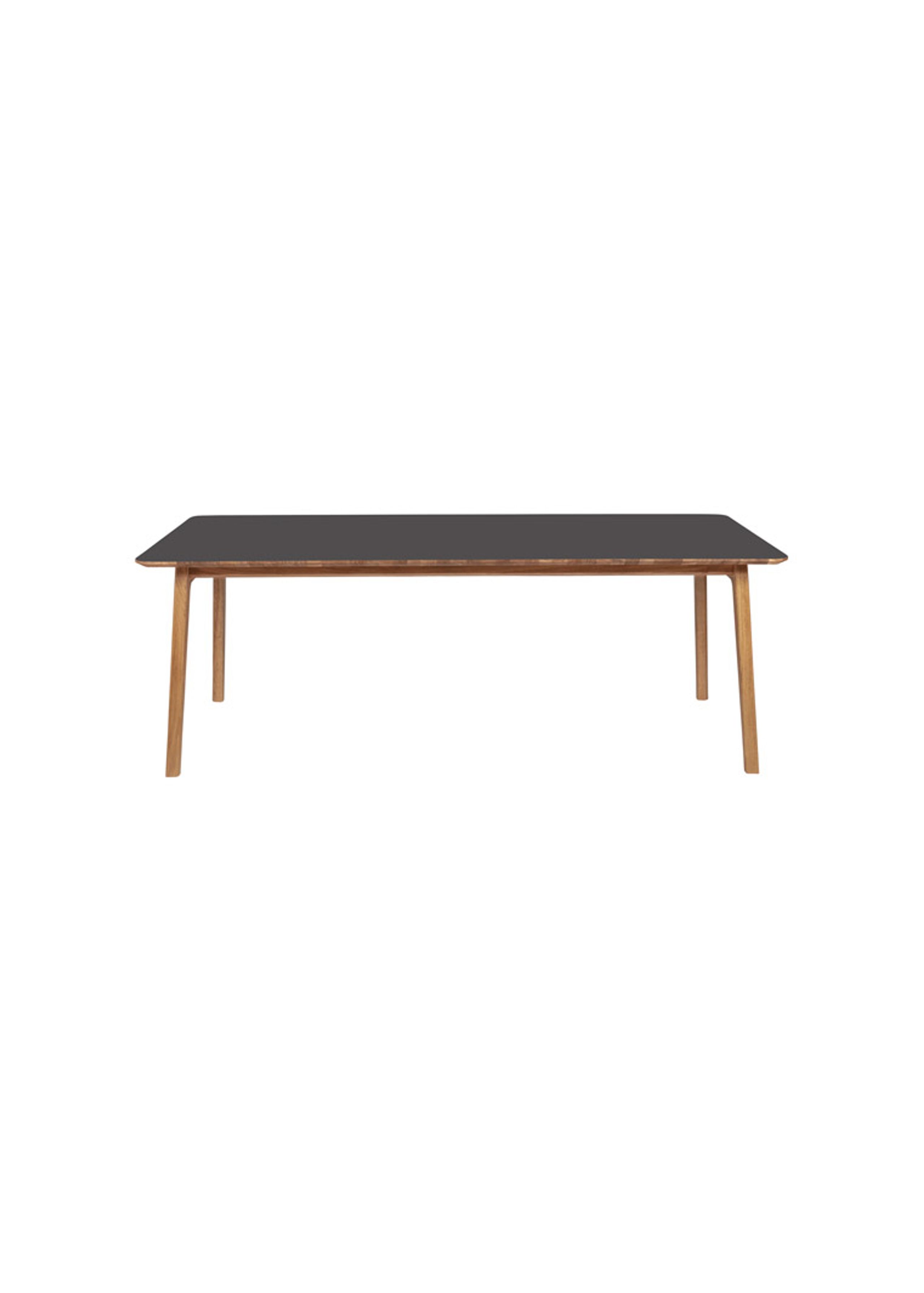 Magnus Olesen - Spisebord - Freya Dining Table - Stel: Eg / Bordplade: Sort linoleum