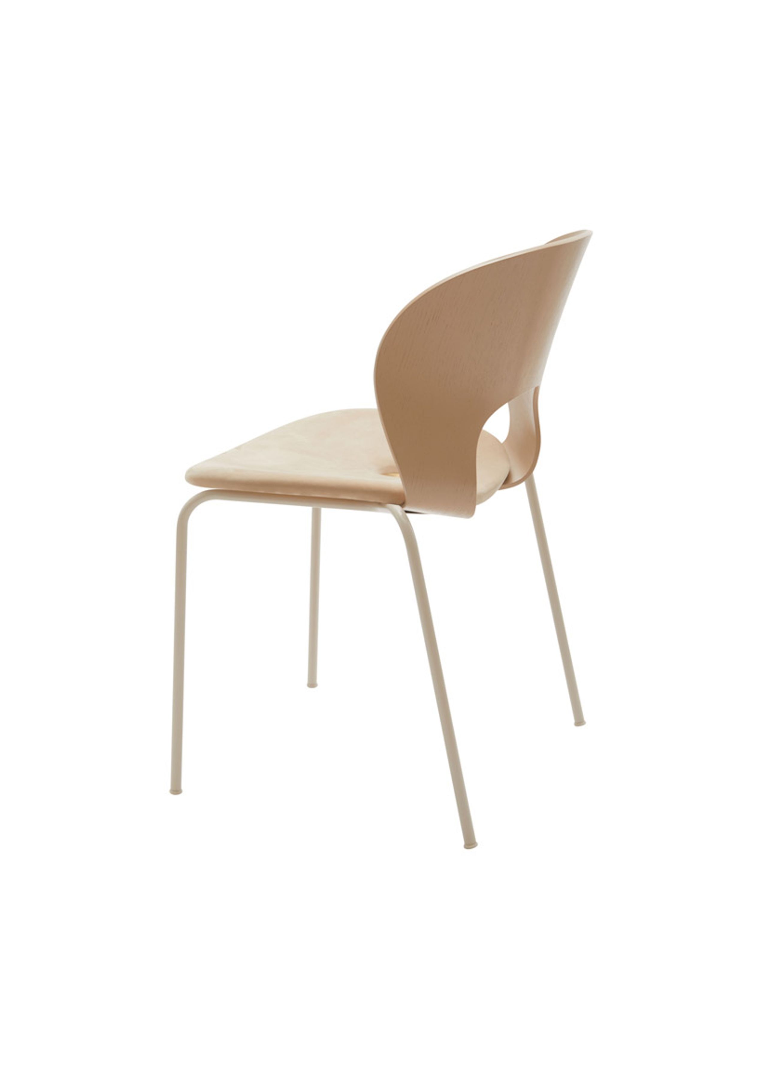 Magnus Olesen - Chaise à manger - Ø Chair - Frame: Beige / Seat: Royal Nubuck Ecru 30253 / Screw: Brass / Back: Light Mocha