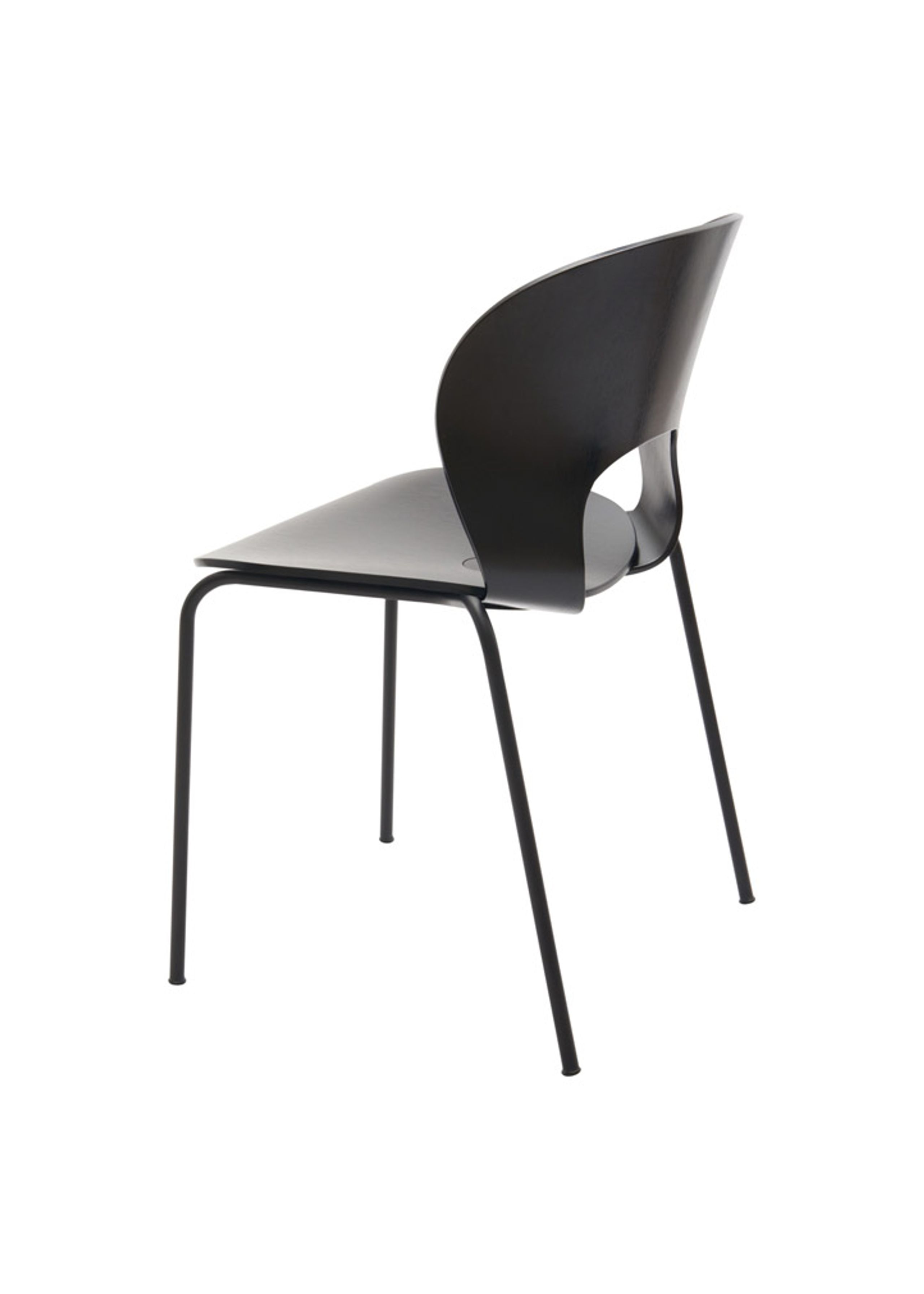 Magnus Olesen - Krzesło do jadalni - Ø Chair - Frame: Black / Seat: Black Painted Oak / Screw: Black / Back: Black Painted Oak