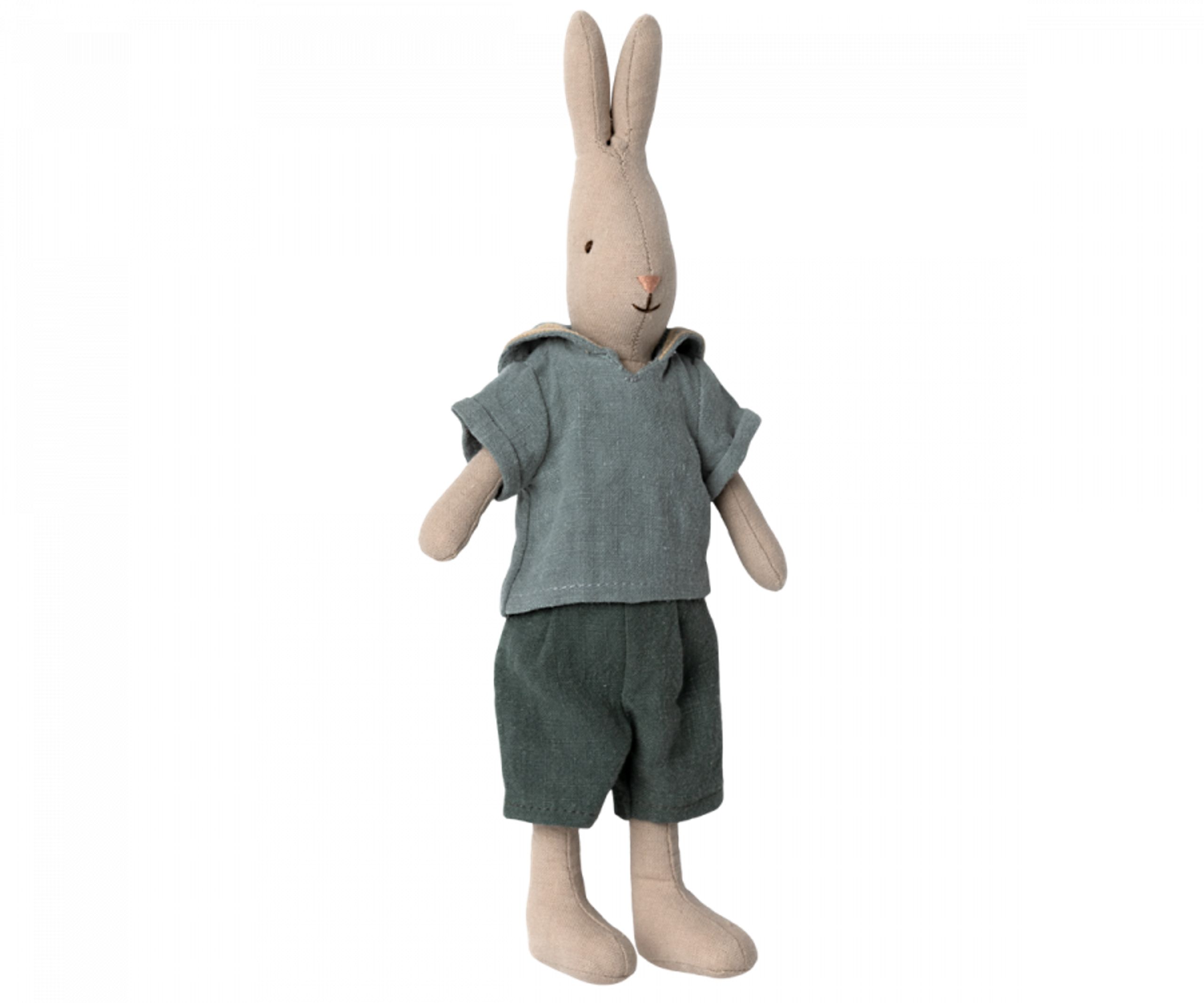 Maileg - Stuffed Animal - Rabbit size 2, Classic - Shirt and shorts - Klassisk