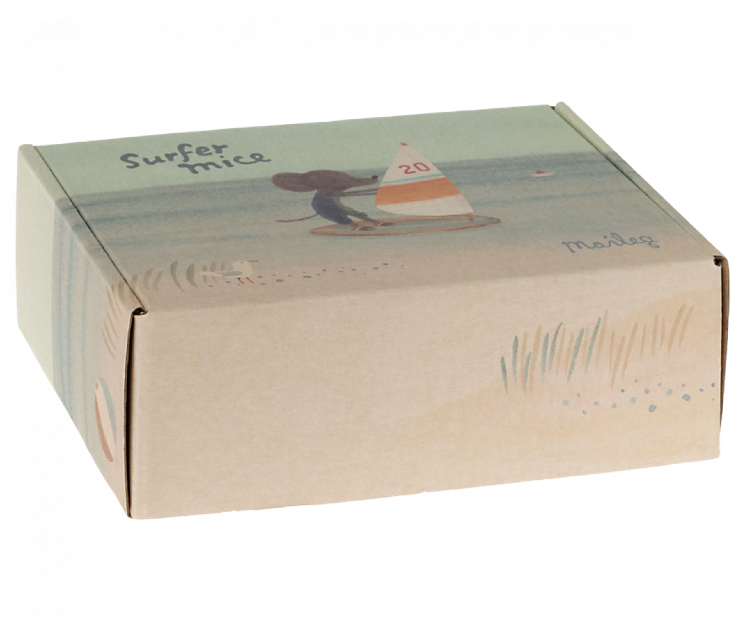 Maileg - Bamse - Strandmus - Surfer lillebror - Brun