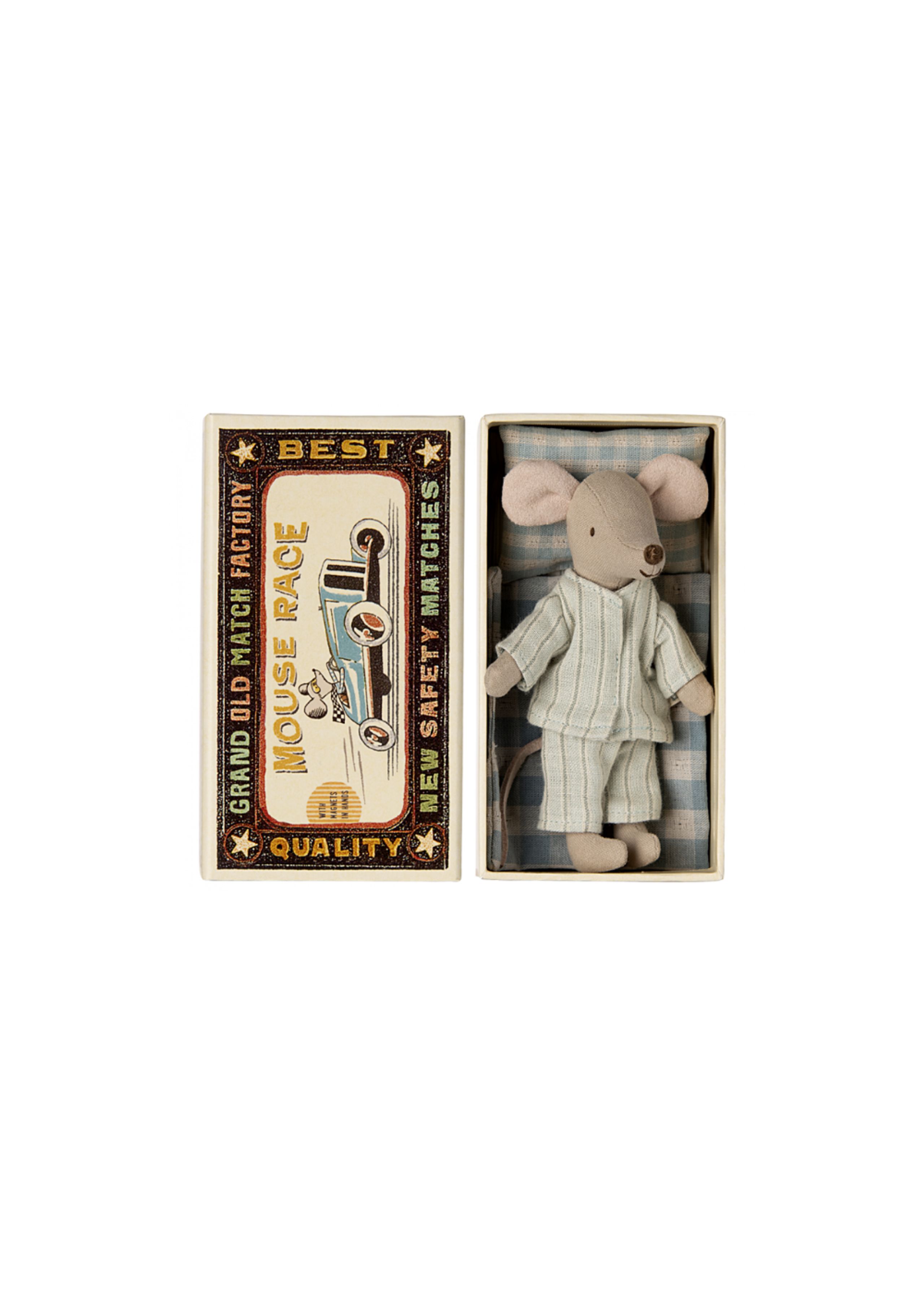 Maileg - Bamse - Storebror mus i tændstikæske - Grå