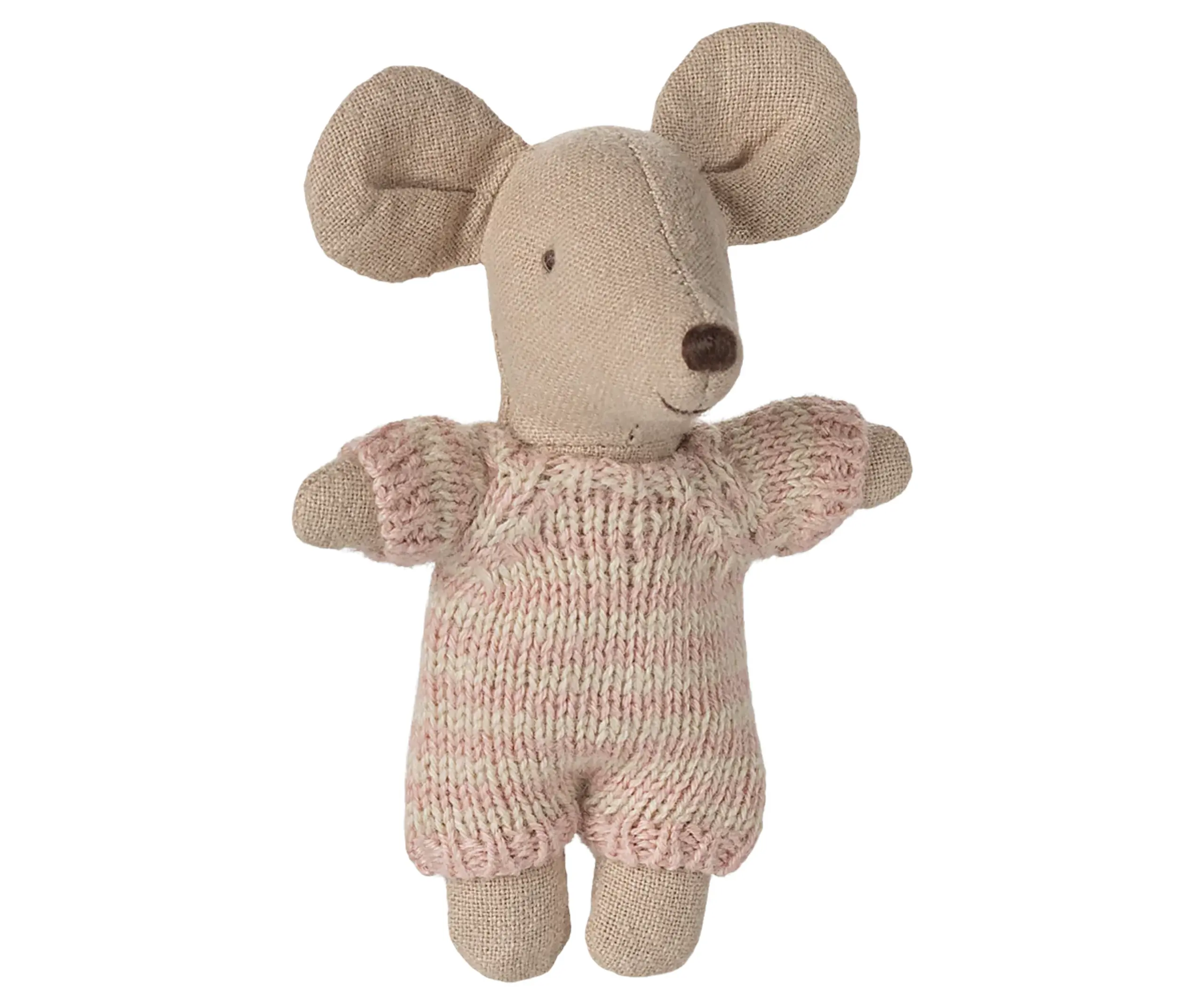 Maileg - Doll - Baby Mouse In Carry Cot - Rose