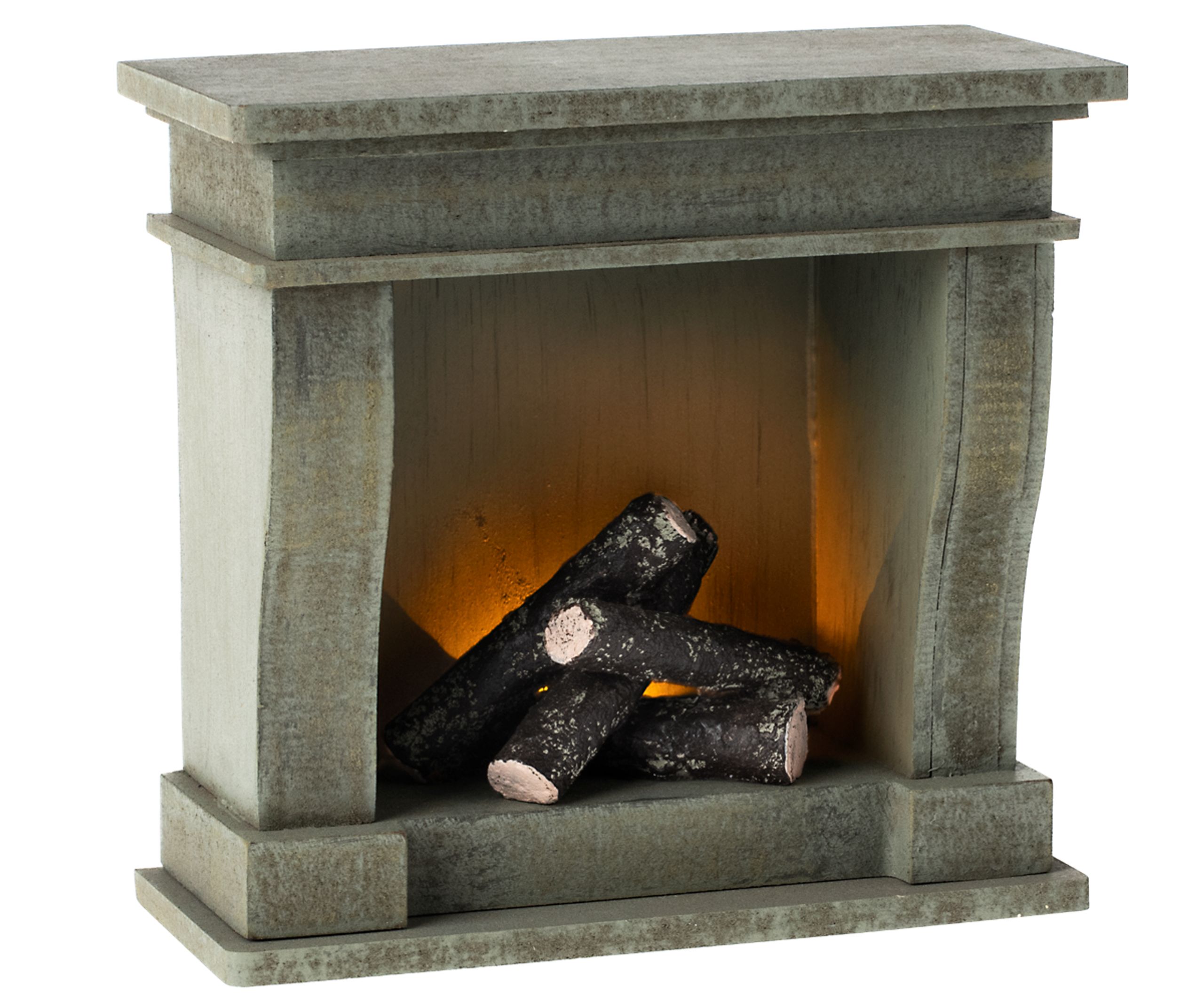 Maileg - Accesorios para muñecas - Miniature Fireplace - Green