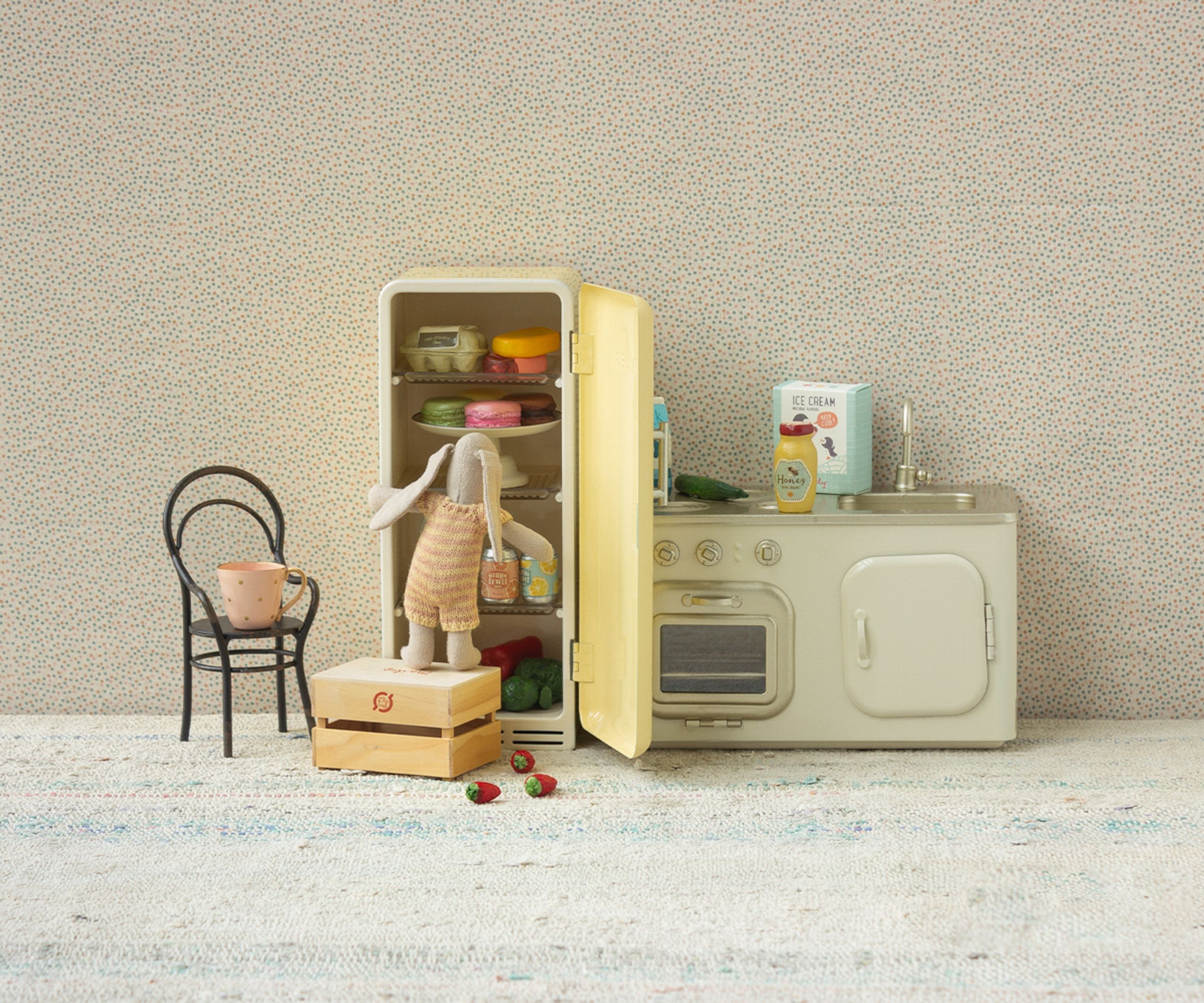 Maileg - Puppen-Zubehör - Miniature fridge - Mint