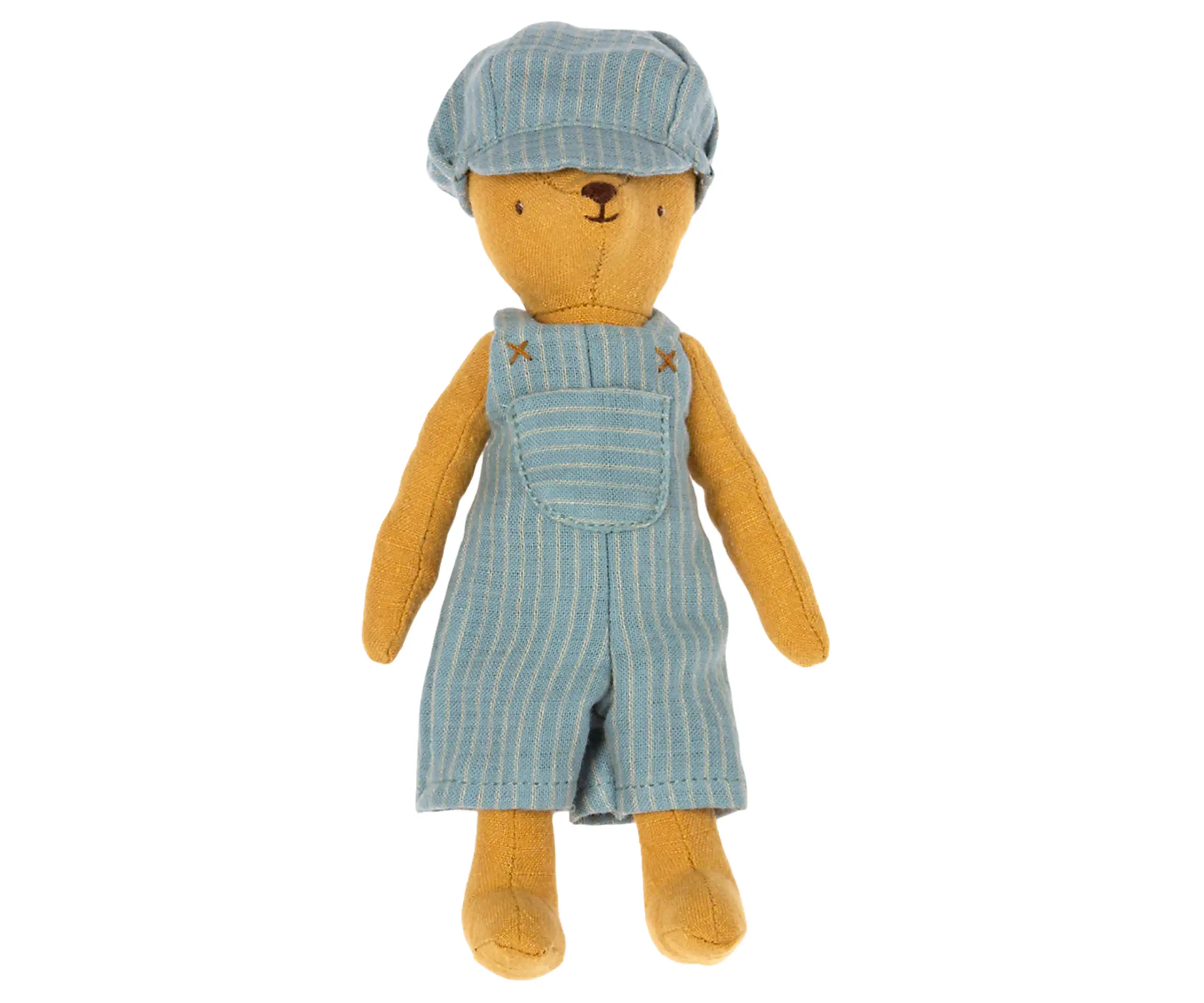 Maileg - Príslušenstvo pre bábiky - Overall and cap, Teddy Junior - Stripes