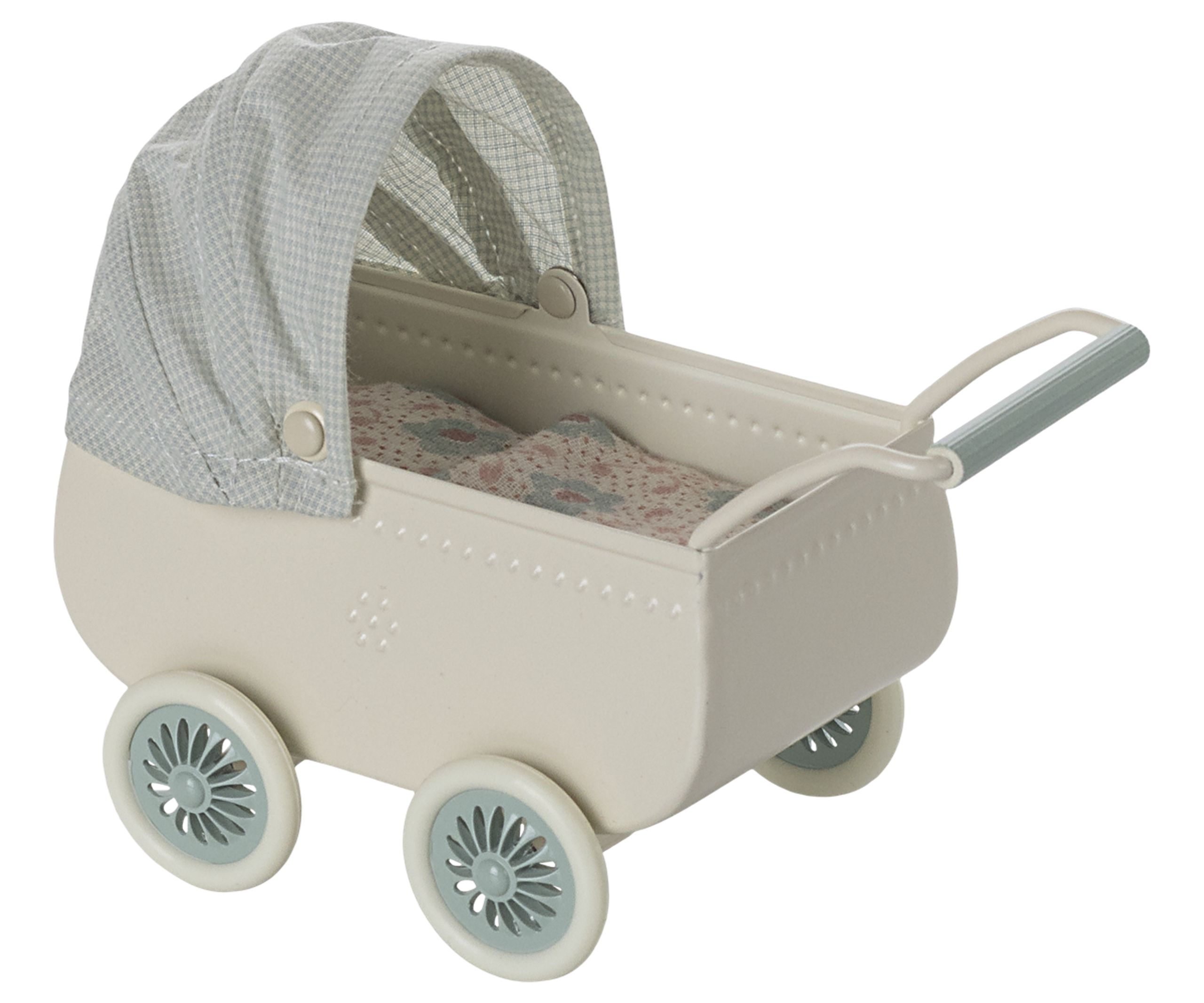 Maileg - Accessoires pour poupées - Pram With Baby Mouse - Mint