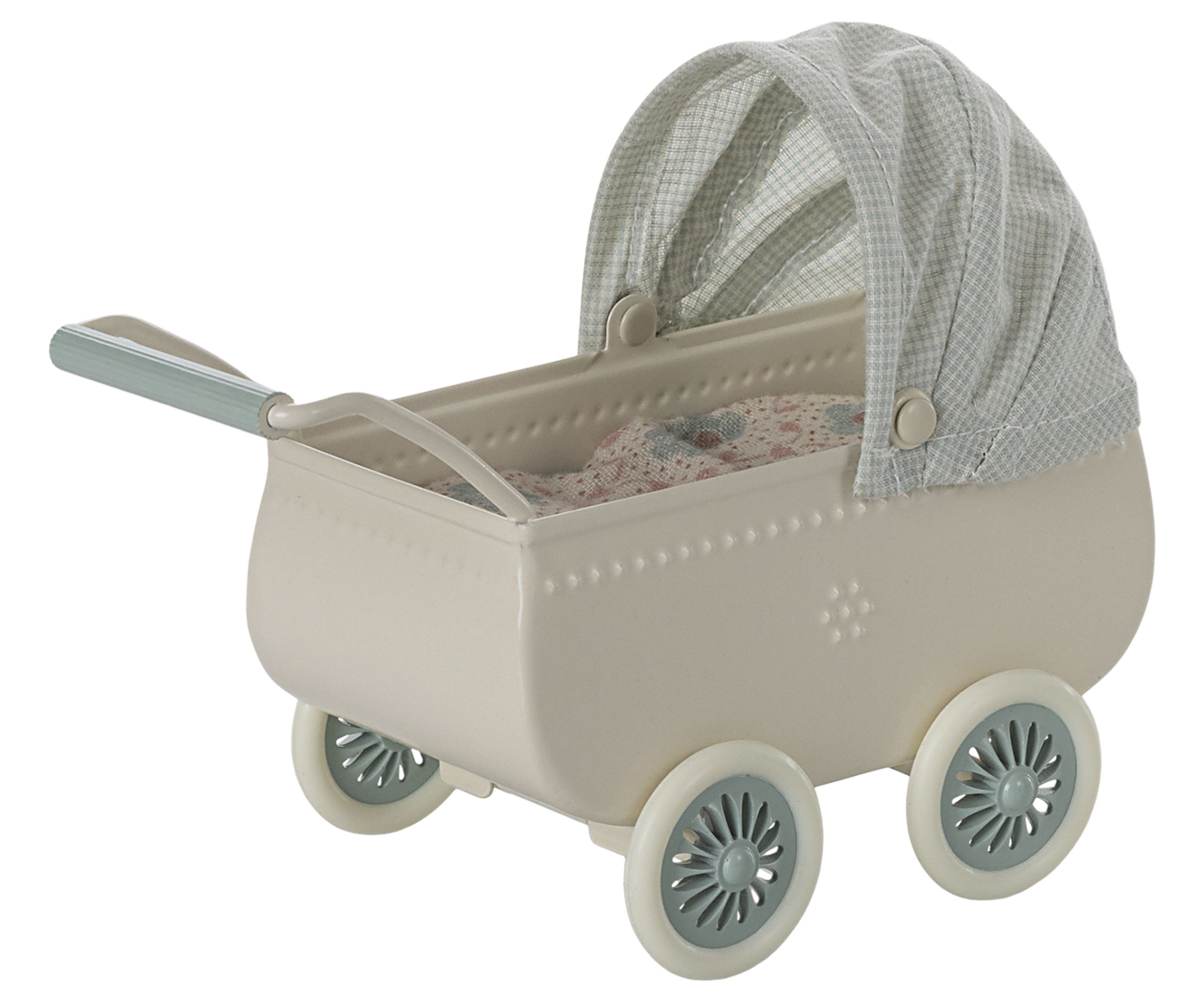 Maileg - Accessoires pour poupées - Pram With Baby Mouse - Mint