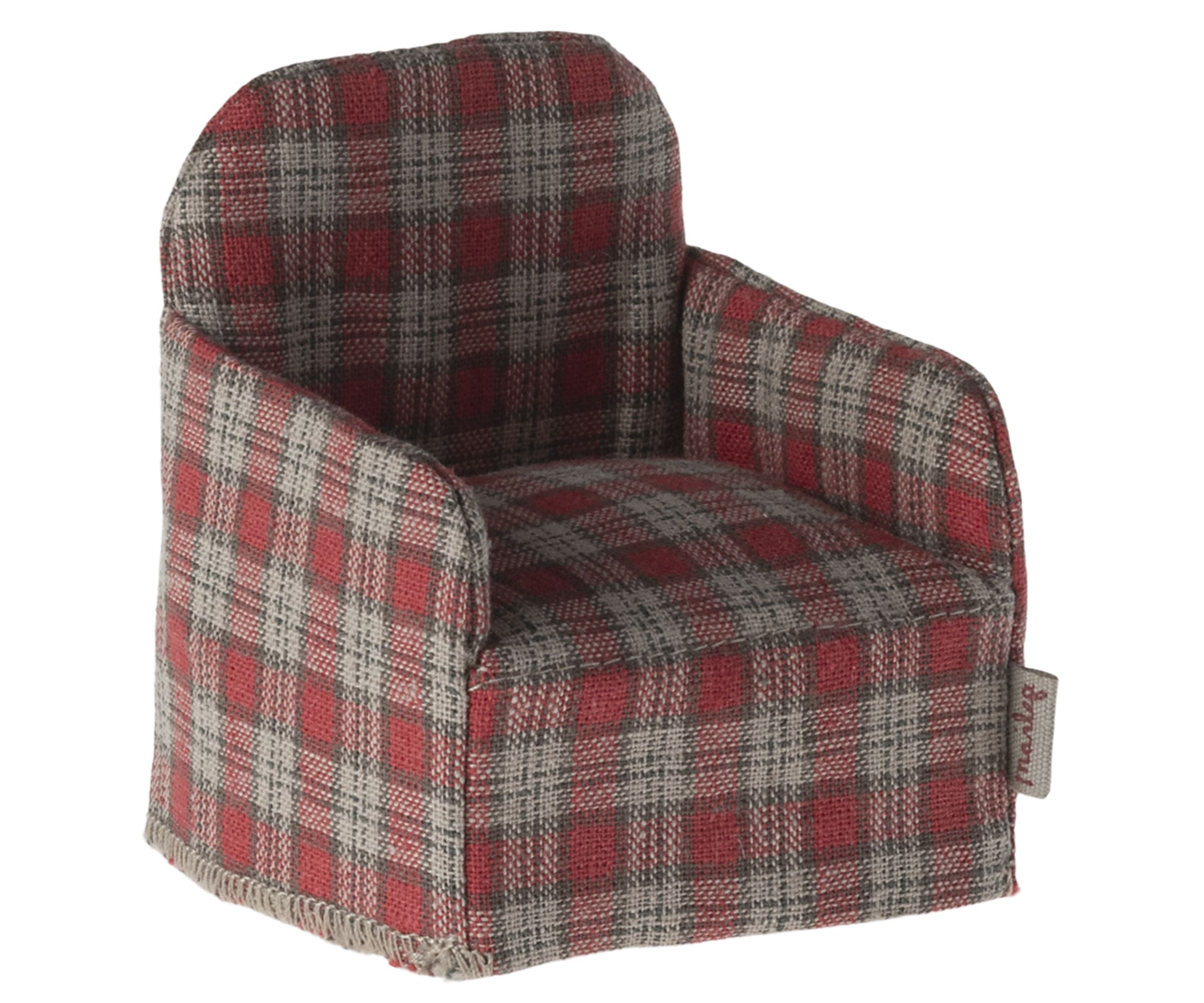 Maileg - Příslušenství pro panenky - Chair - Red Checker