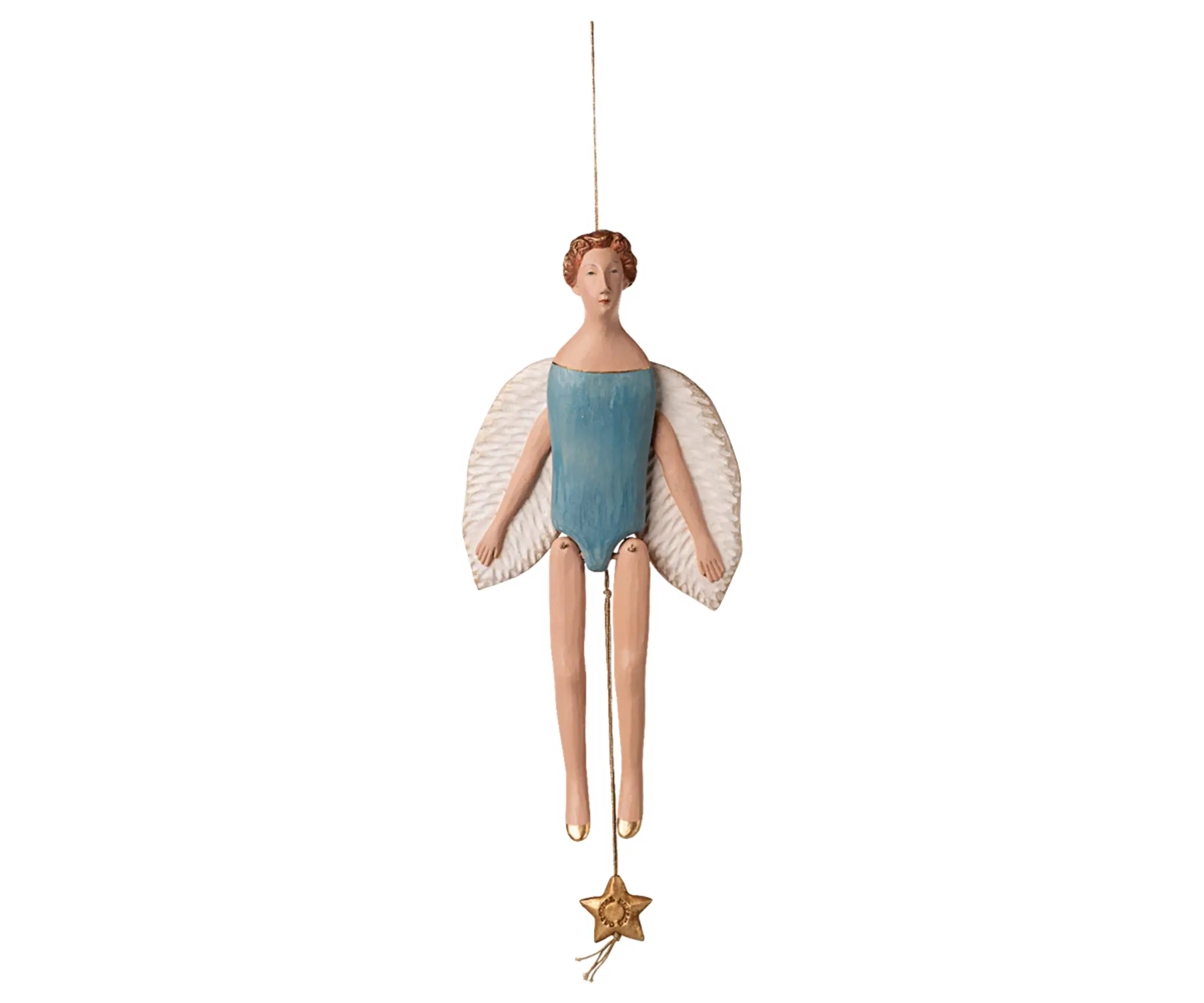 Maileg - Christmas Ornaments - Angel Jumping Jack - Large - Dark mint