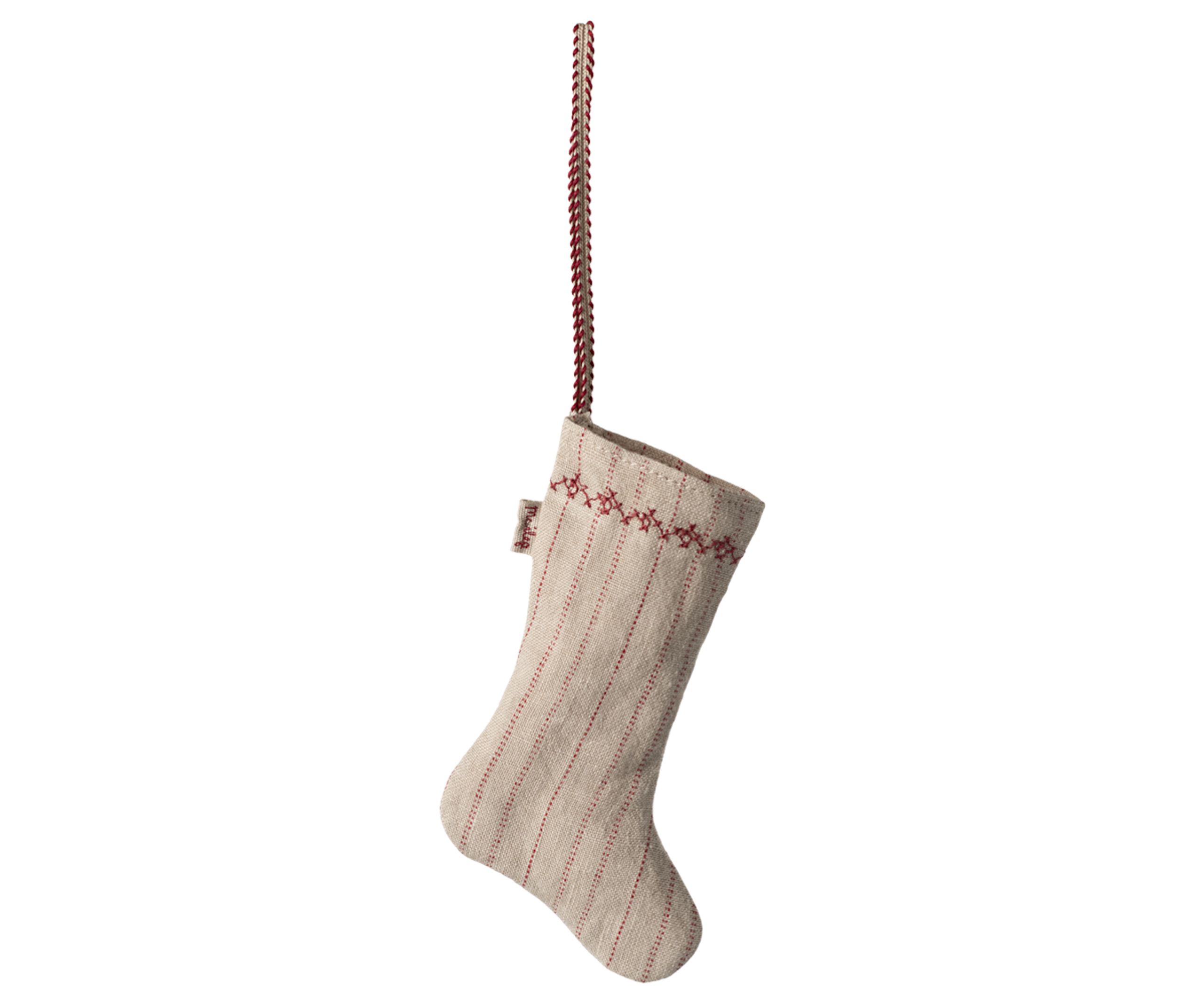 Maileg - Adornos para el árbol de Navidad - Stocking Ornament - Sand stripes