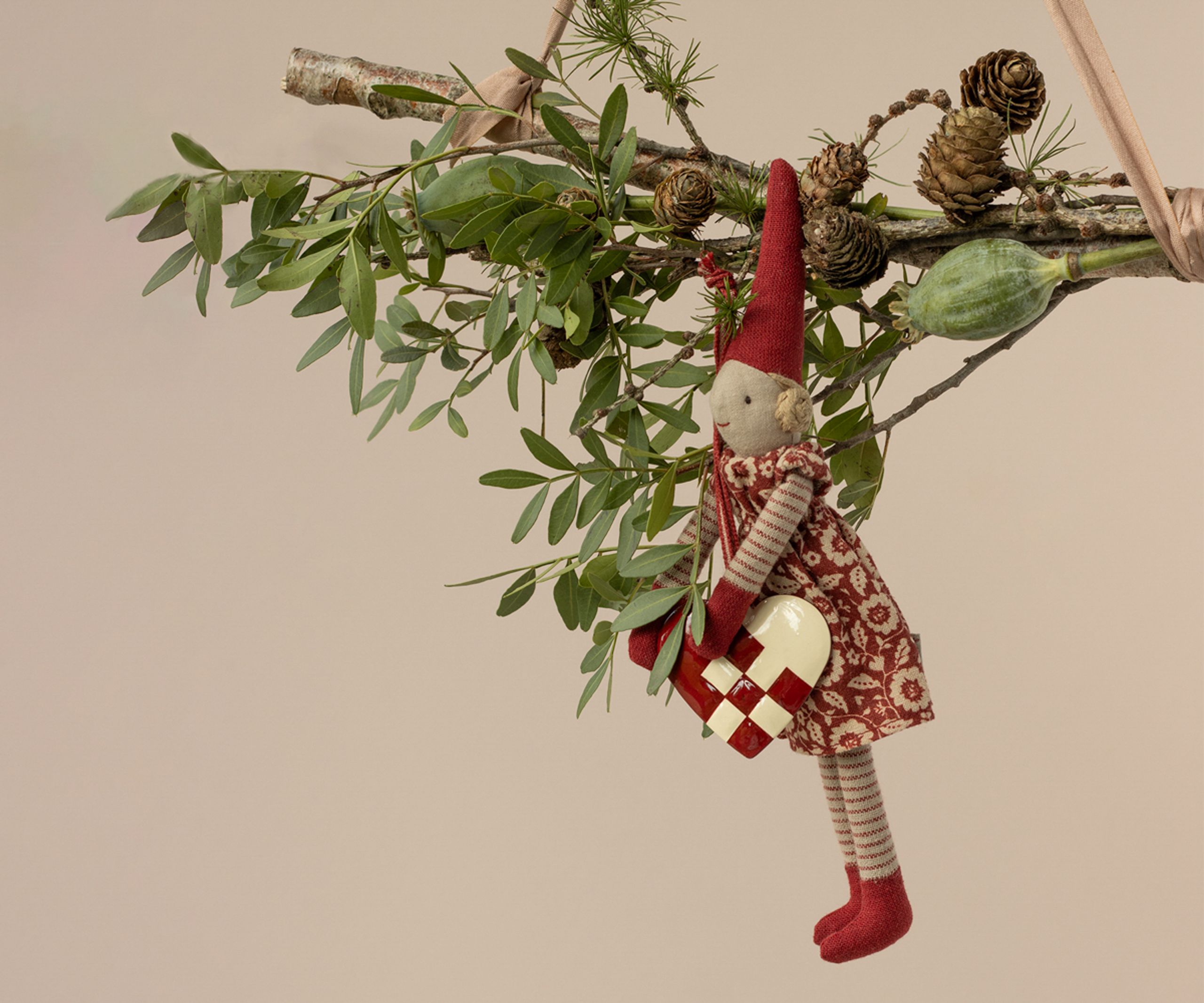 Maileg - Ozdoby choinkowe - Metal Ornament red - Hjerte - small