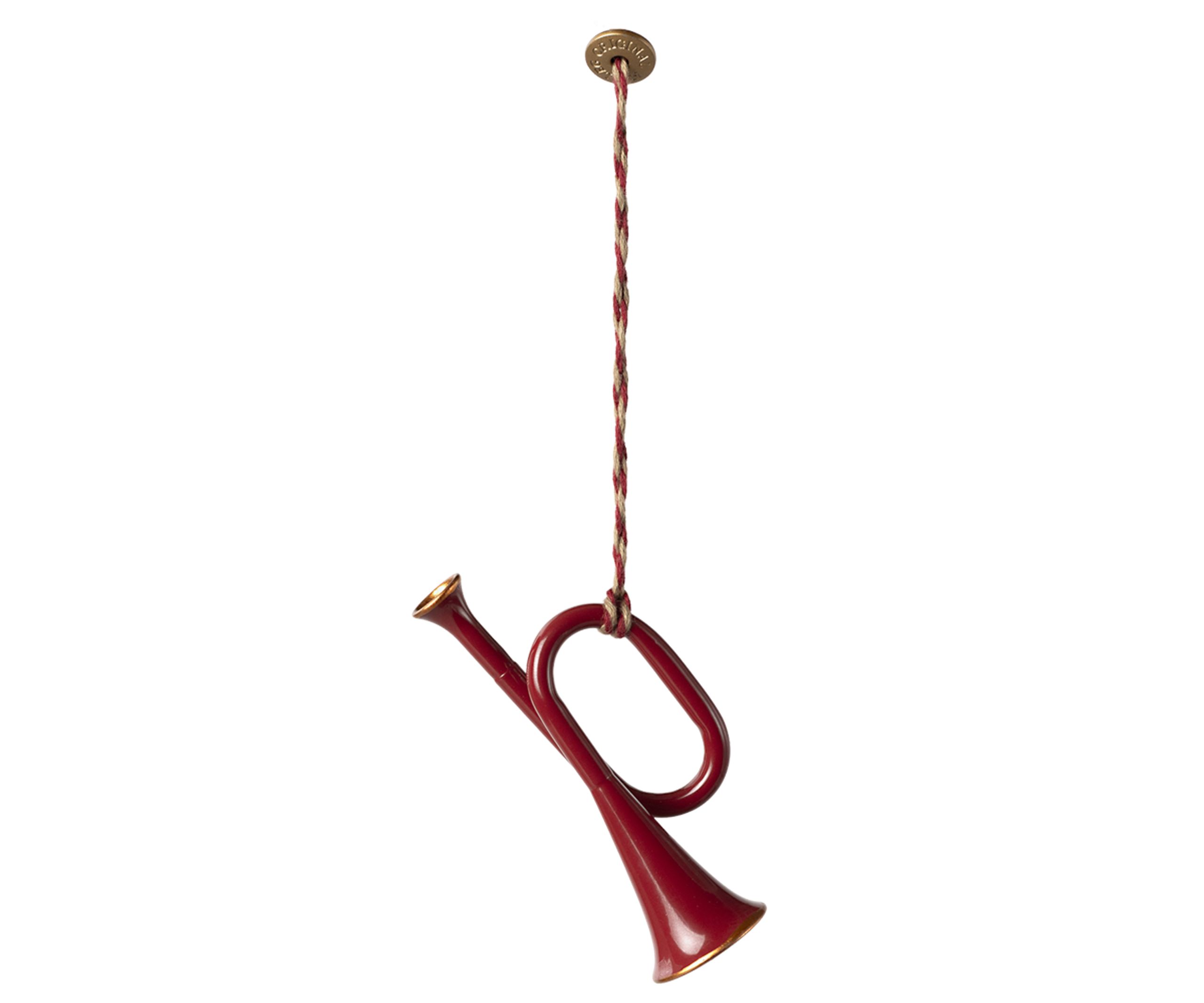 Maileg - Decorazioni per l'albero di Natale - Metal Ornament red - Trumpet rød