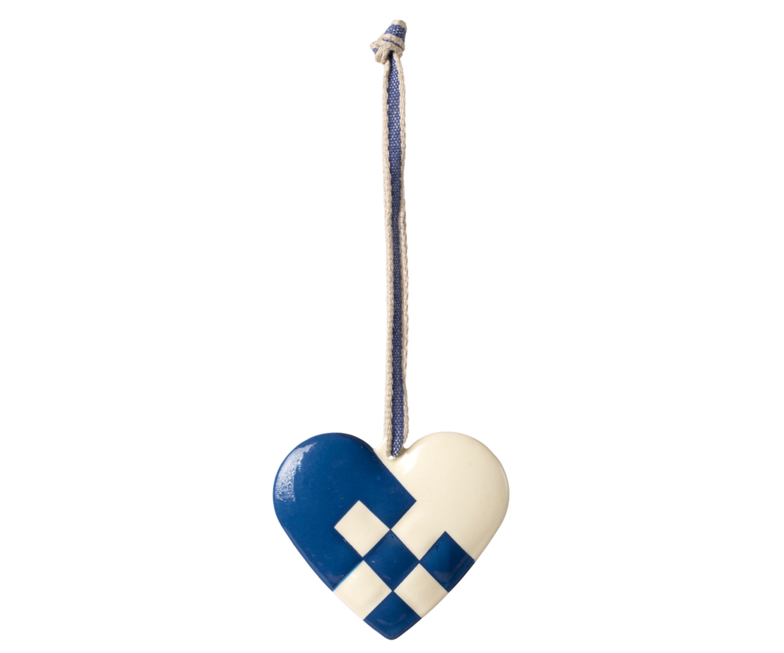 Maileg - Ozdoby choinkowe - Metal Ornament - Dark Blue - Small heart