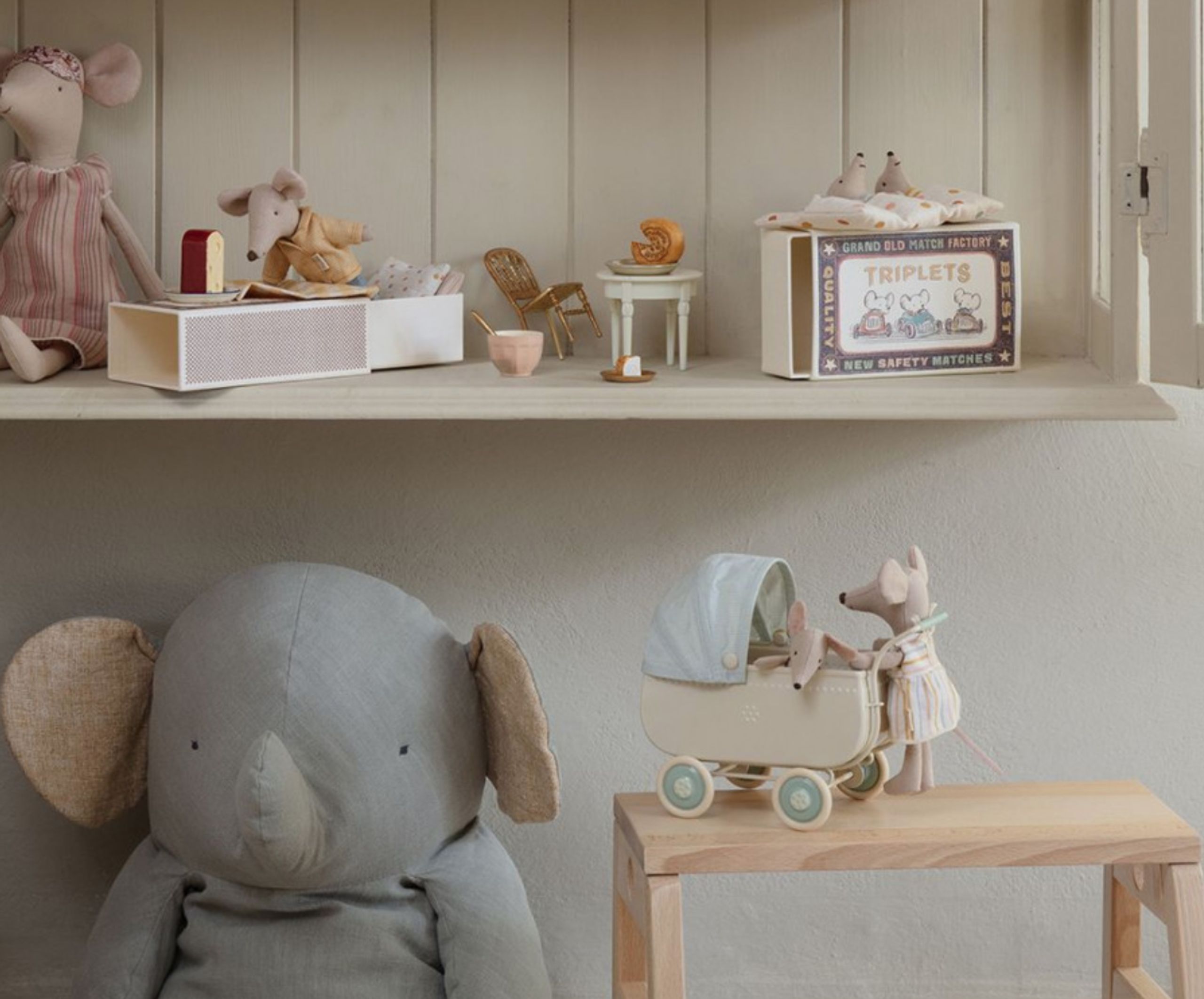 Maileg - Leksaker - Barnevogn - Mikro - Blå