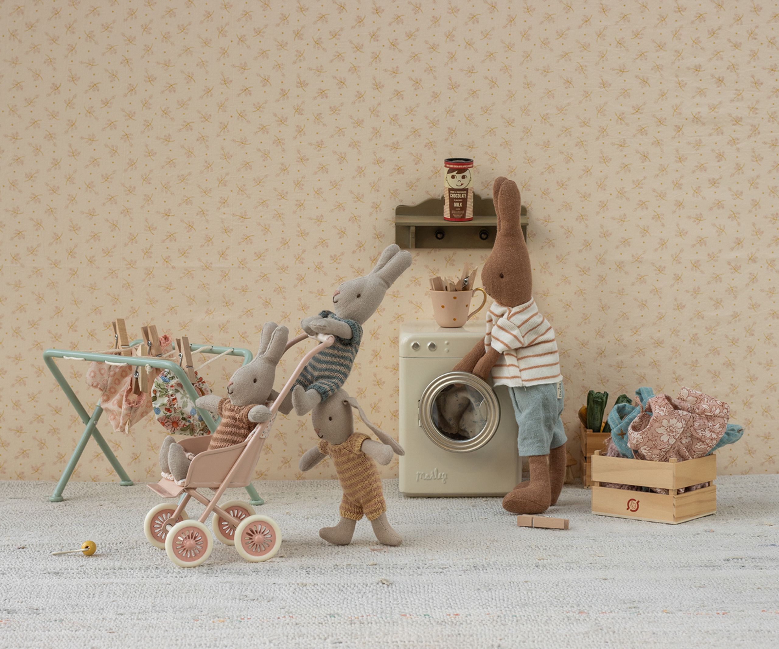 Maileg - Zabawki - Stroller - Micro - Color: Mint