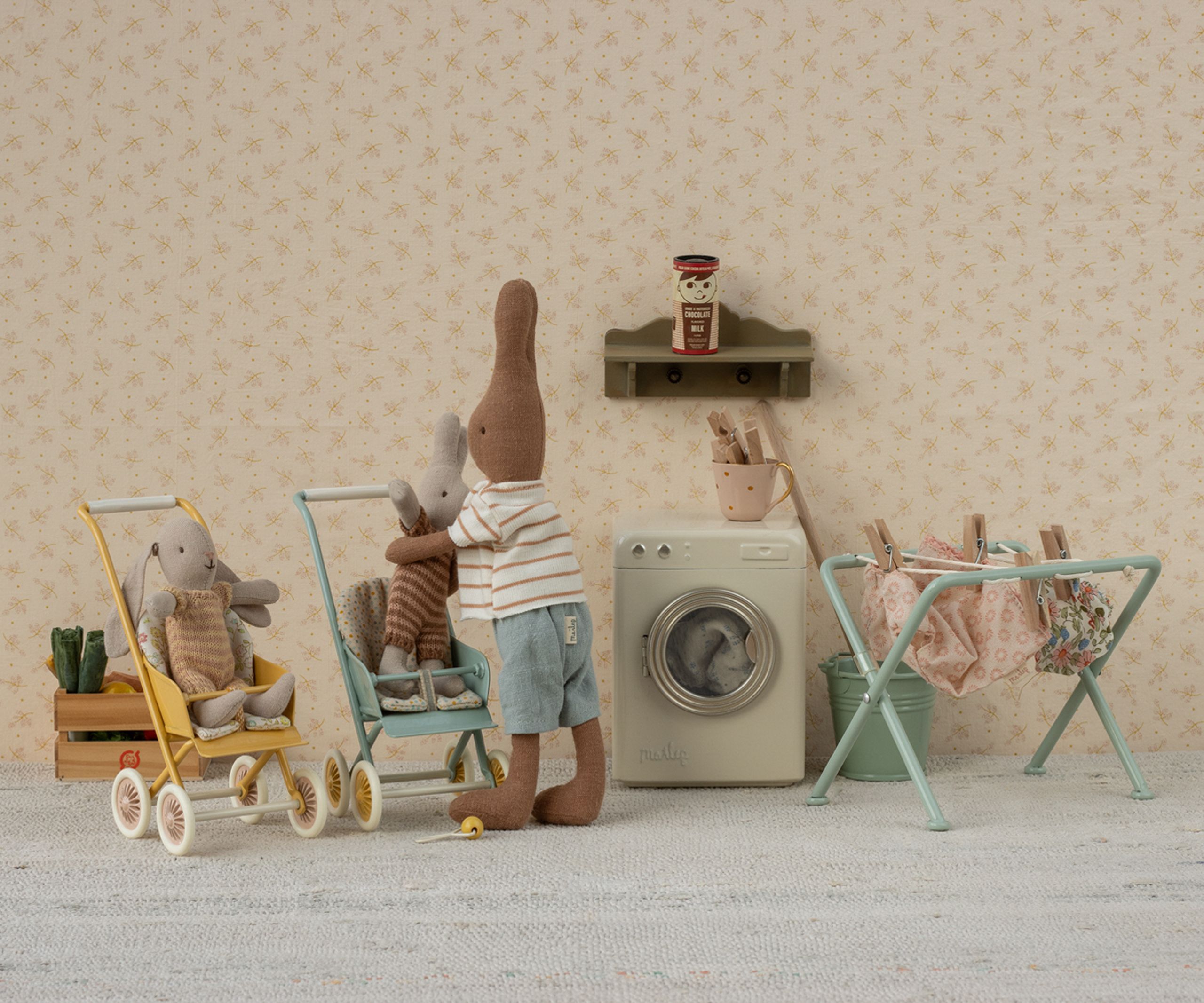 Maileg - Zabawki - Stroller - Micro - Color: Mint