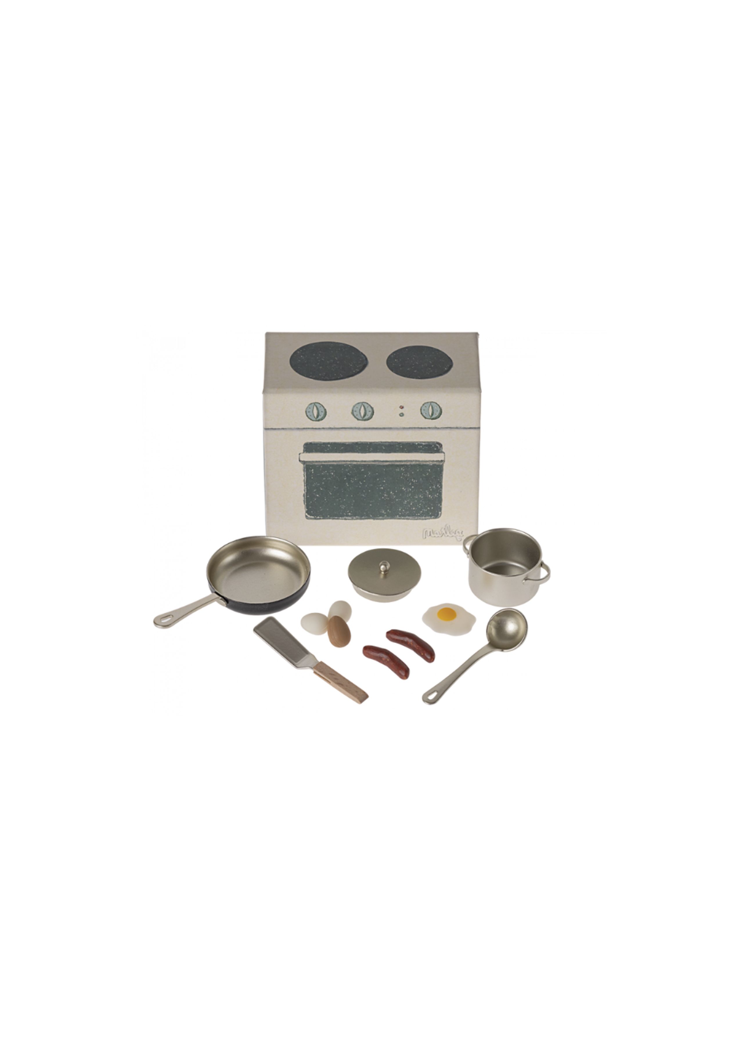 Maileg - Legetøj - Madlavningssæt - Mus - Råhvid