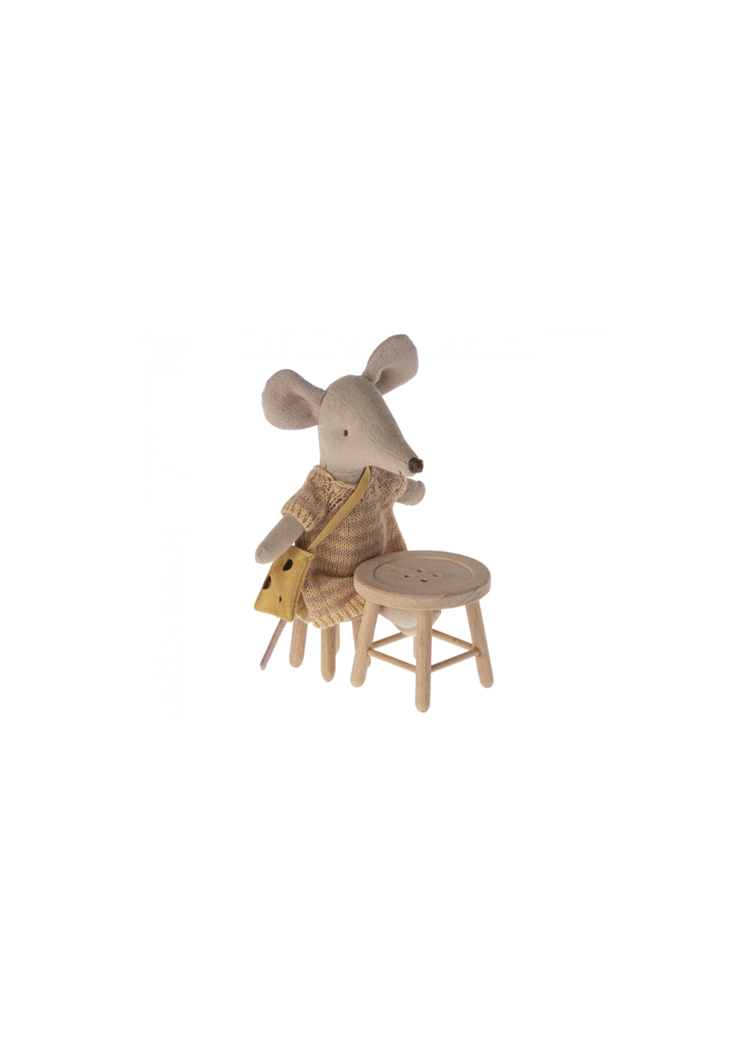 Maileg - Jouets - Table and stool set - Mouse - Wood