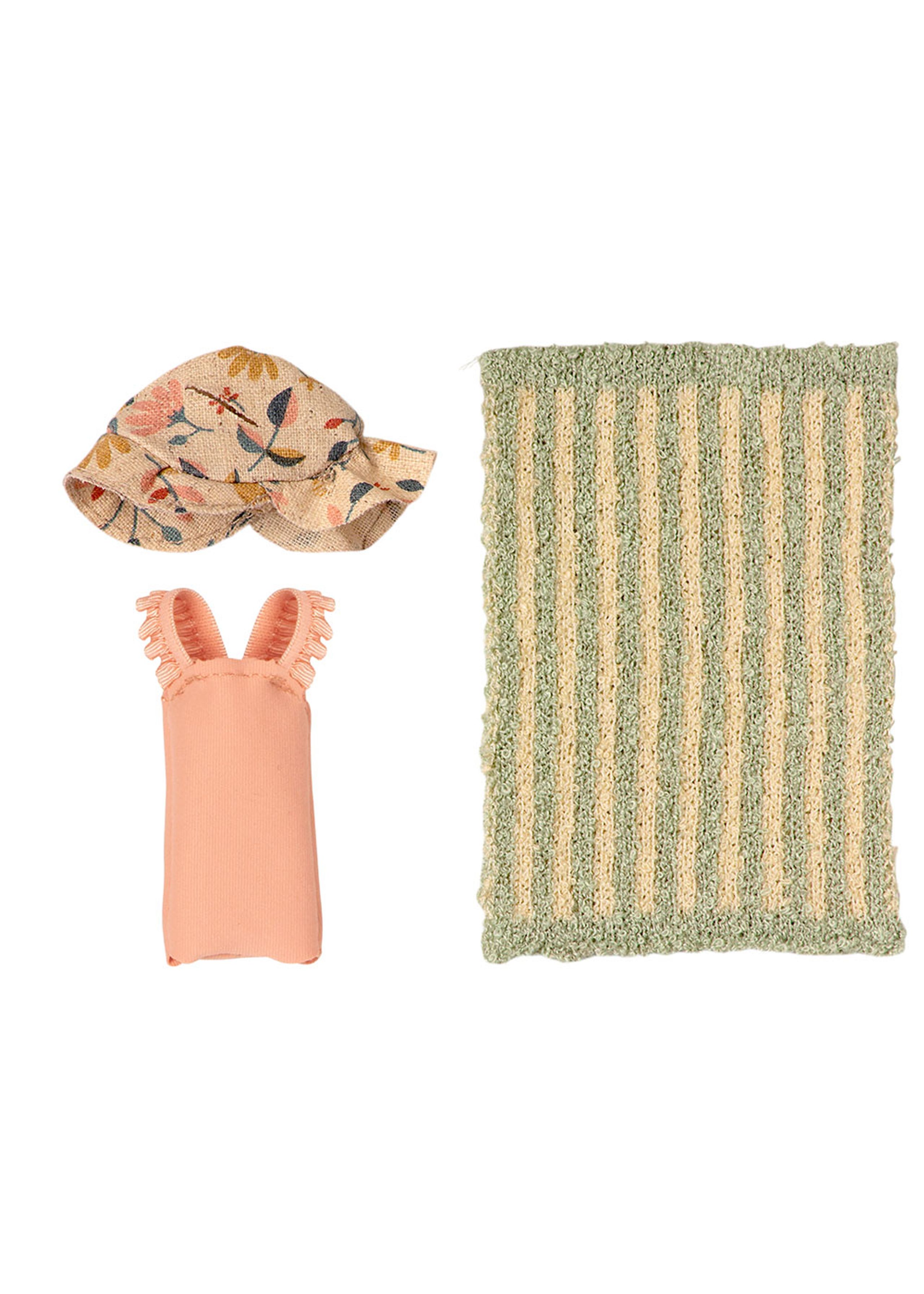 Maileg - Legetøj - Strandsæt til storesøster mus - Lyserød/Gul/Grå/Grøn