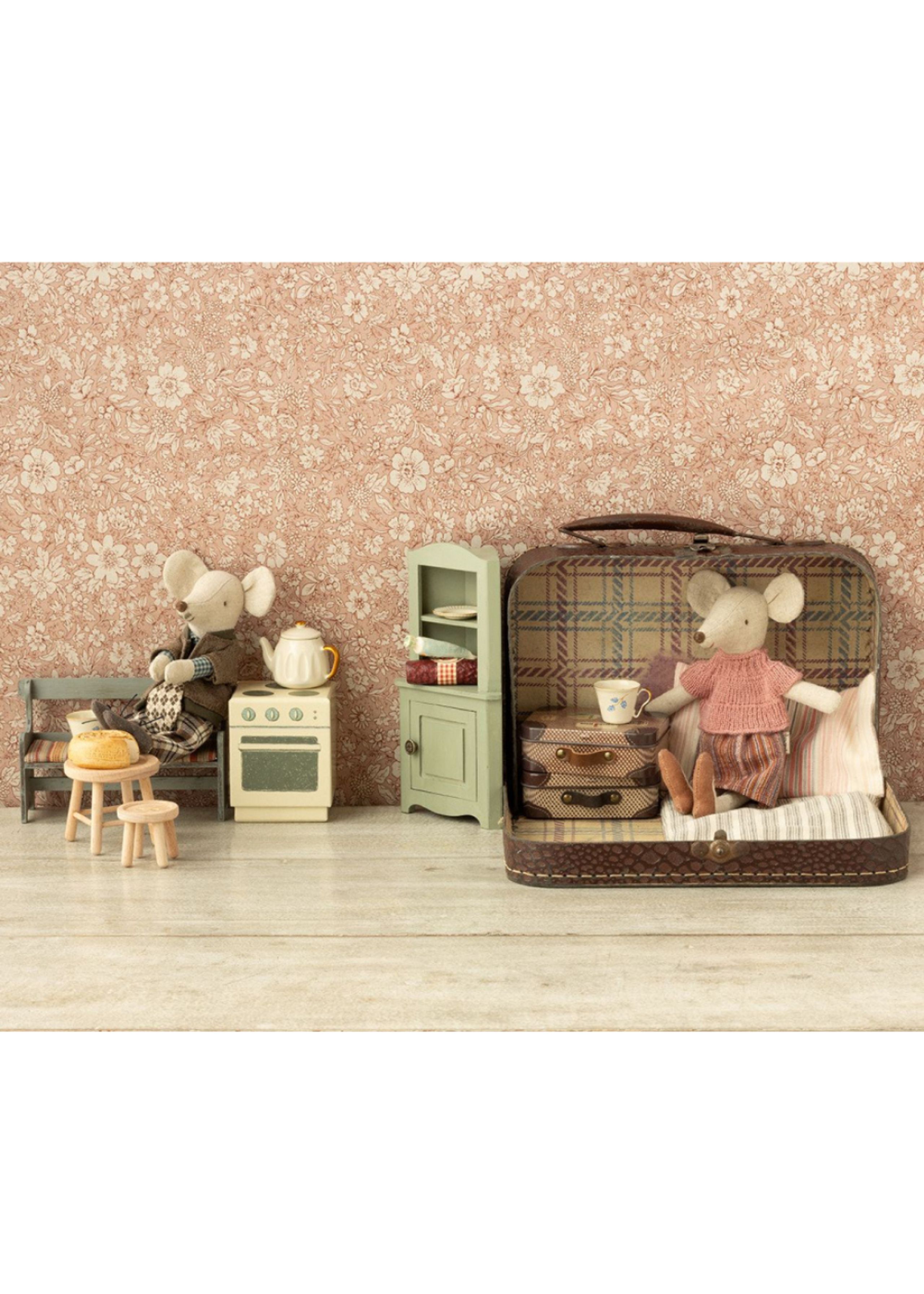 Maileg - Speelgoed - Knitted blouse and skirt in suitcase - Rose