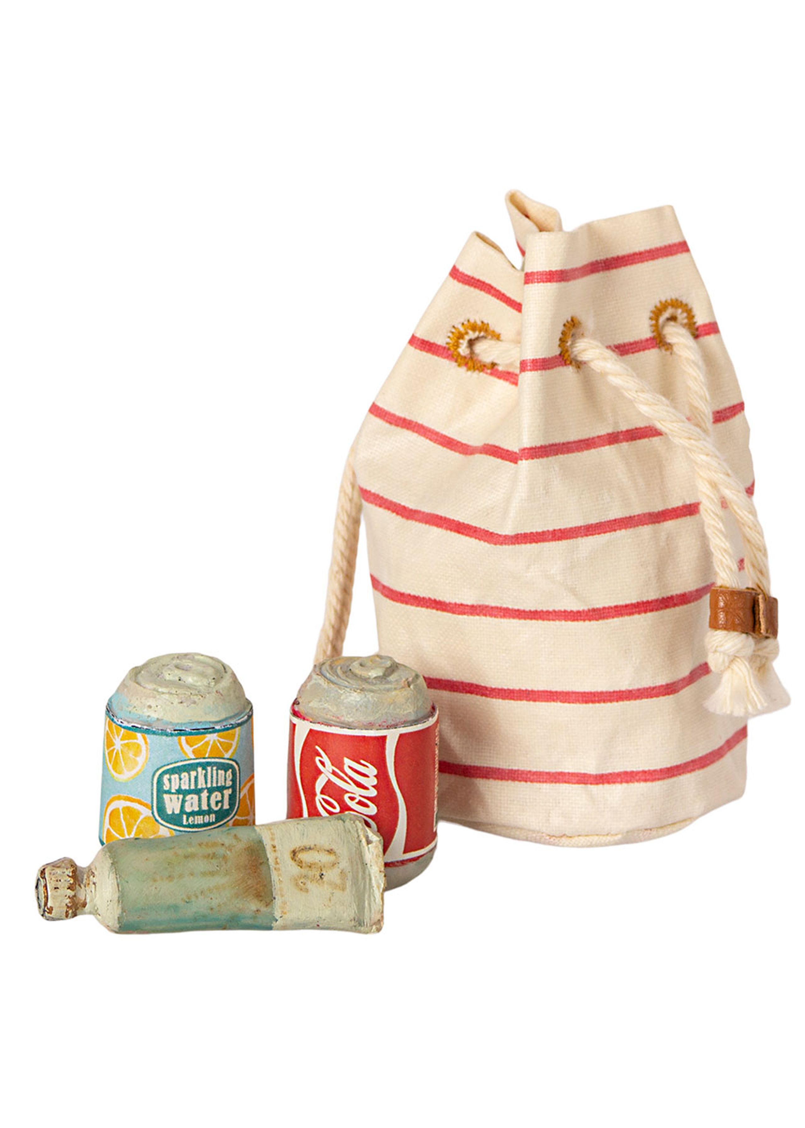 Maileg - Speelgoed - Taske Med Strand Ting - Red/White