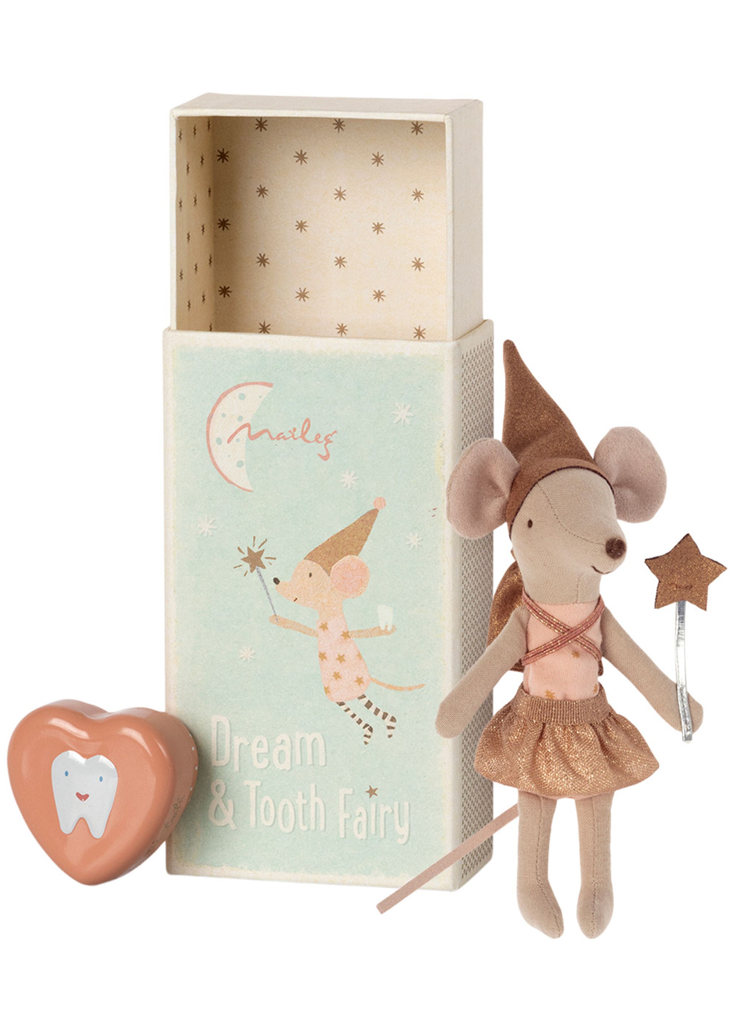 Maileg - Toys - Tooth Fairy Mouse In Matchbox - Rose